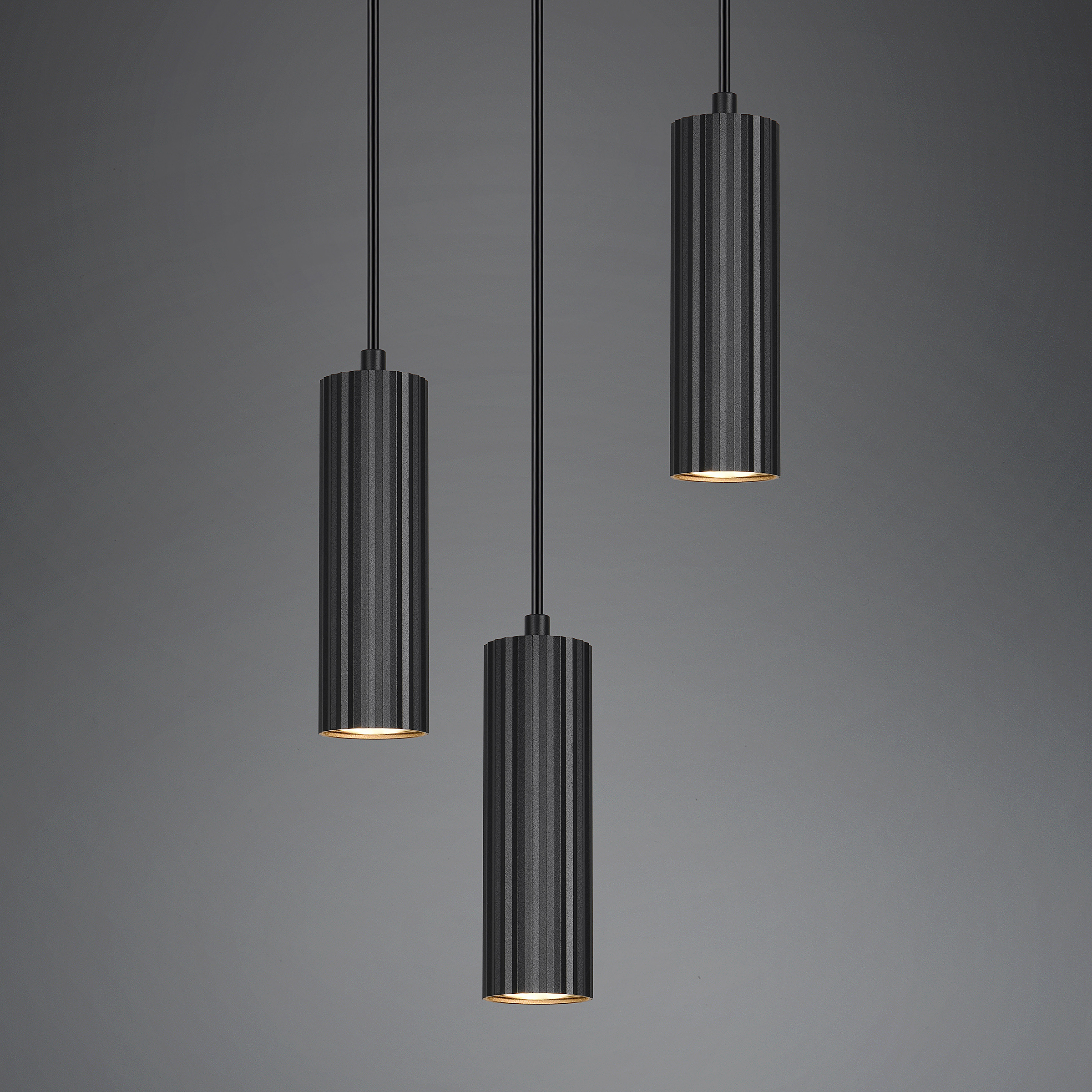 3-light Soka Pendant Light Iron Black