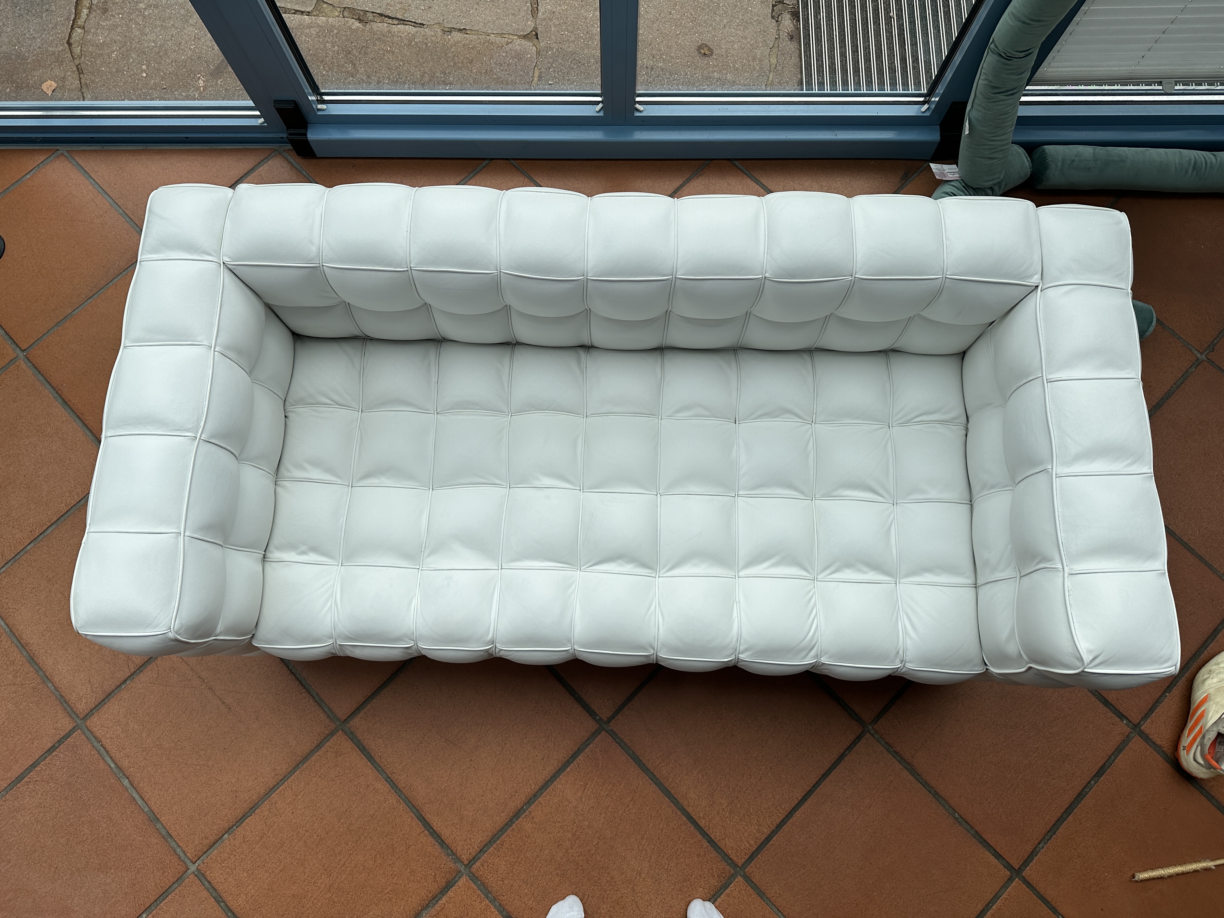 Kubus Sofa Leder Weiß