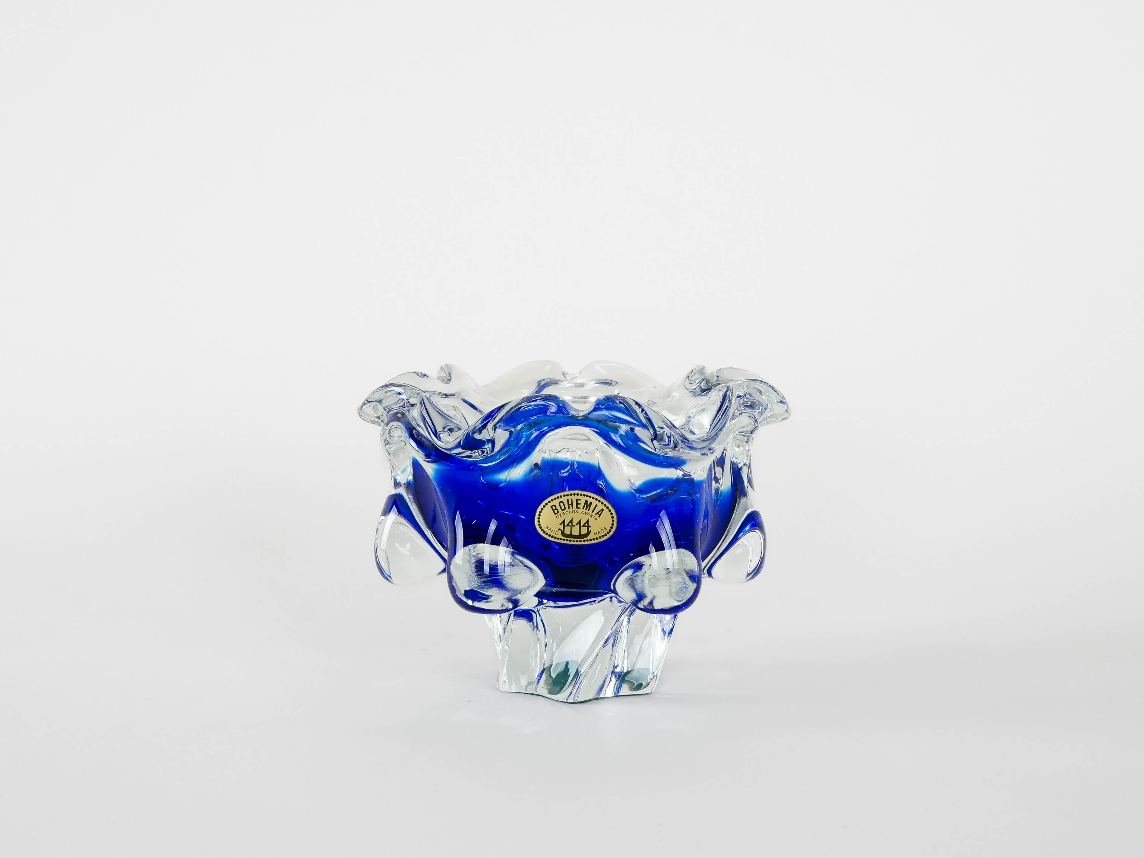 Bohemian Bowl Blue Transparent 1970s