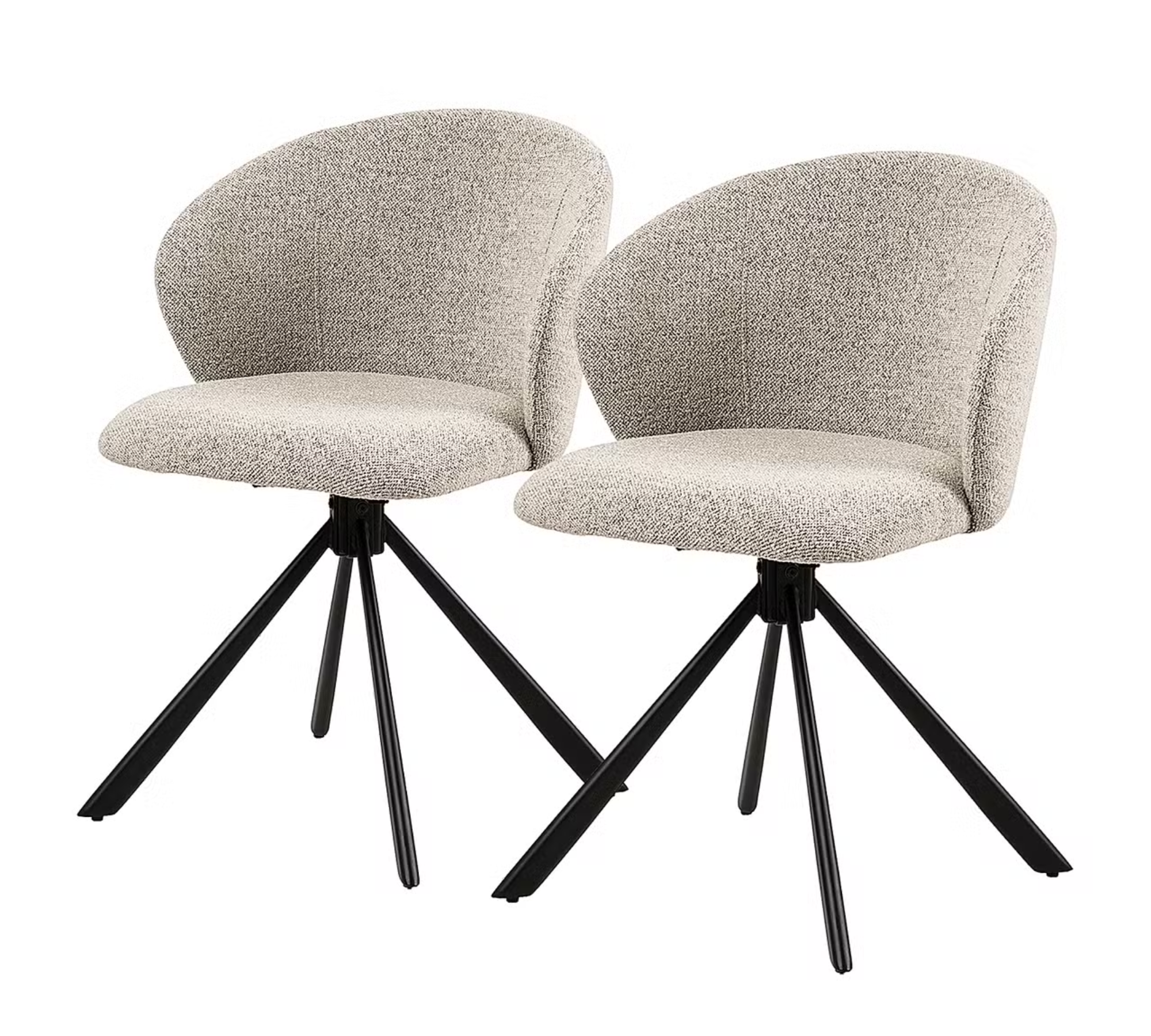 2x Kolmos Polsterstuhl Boucléstoff Beige