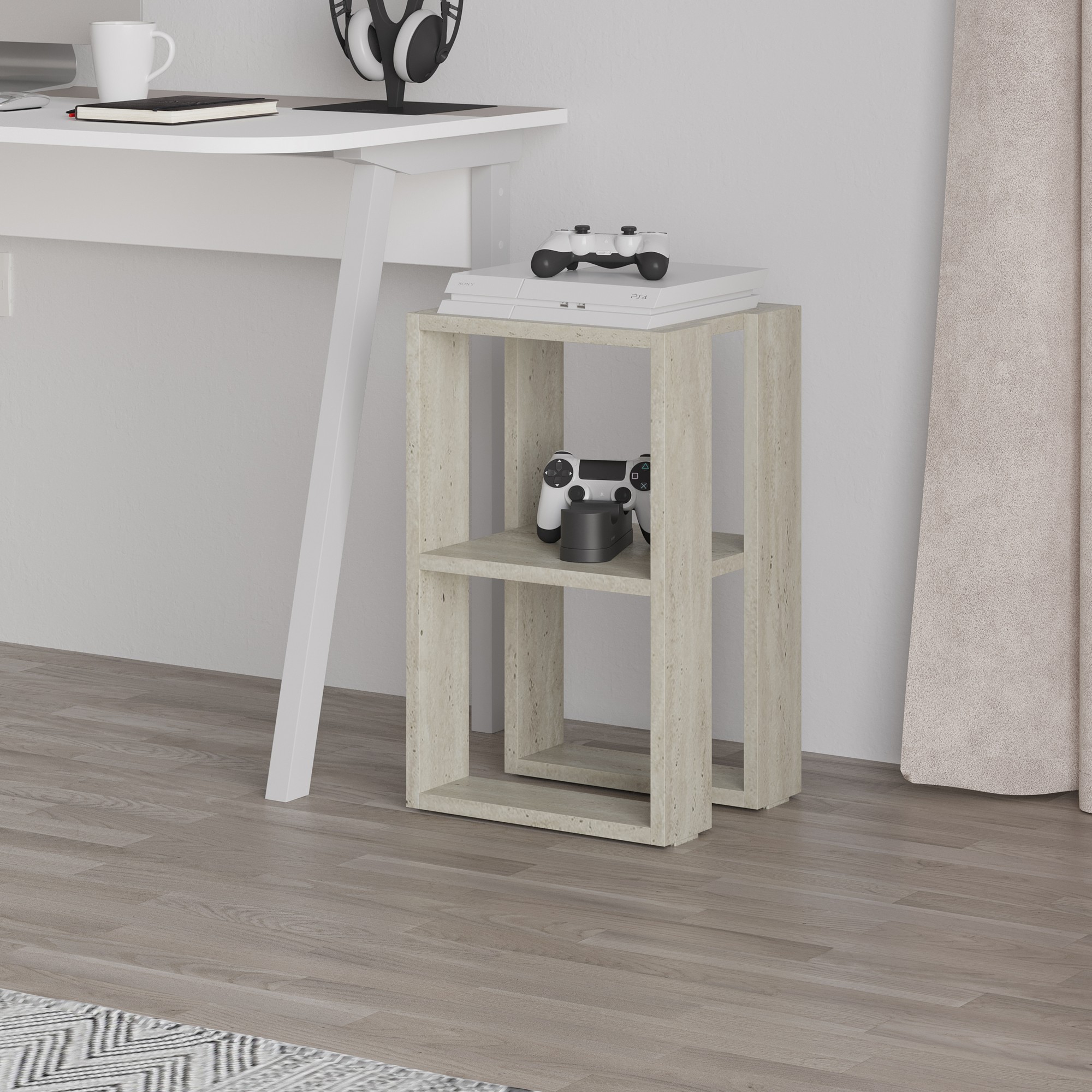 Lonie Nachttisch Holz Travertine