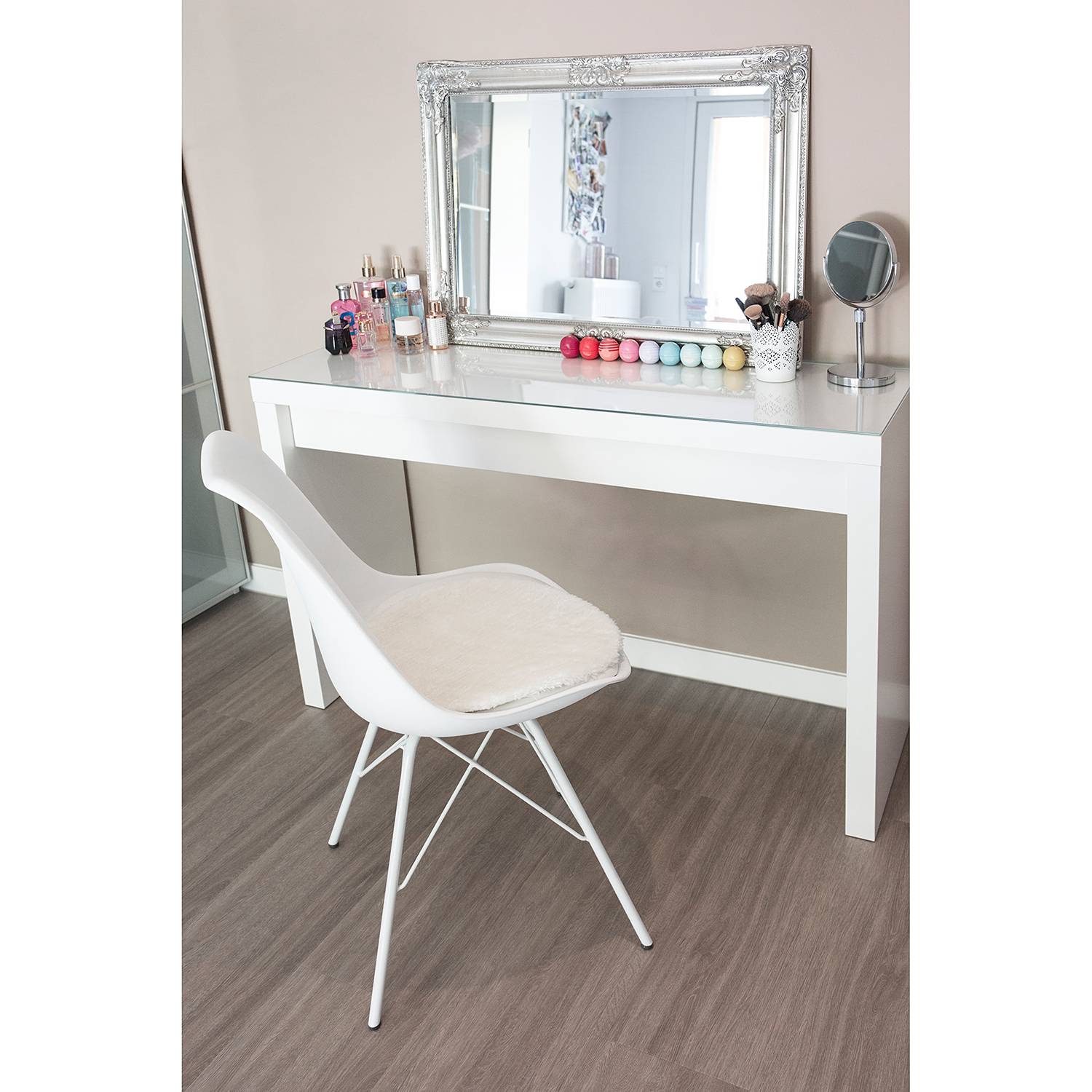 Seat cushion Lambskin White