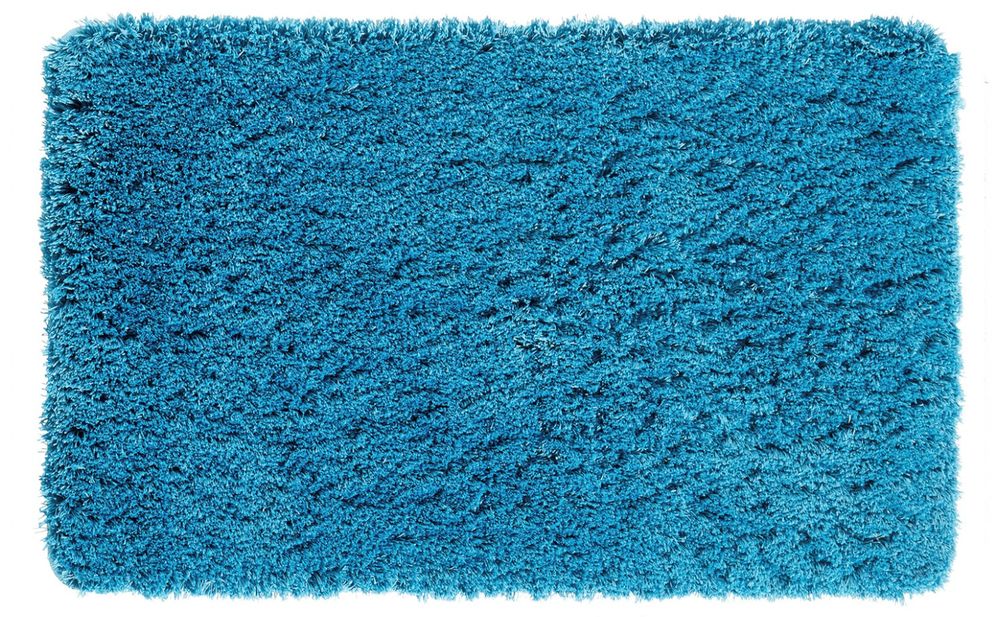 Flauschige Hochflor Badematte Petrol