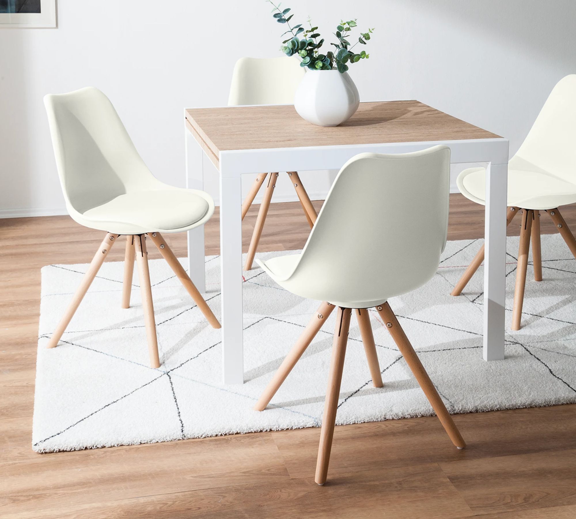 2x Dining chair White