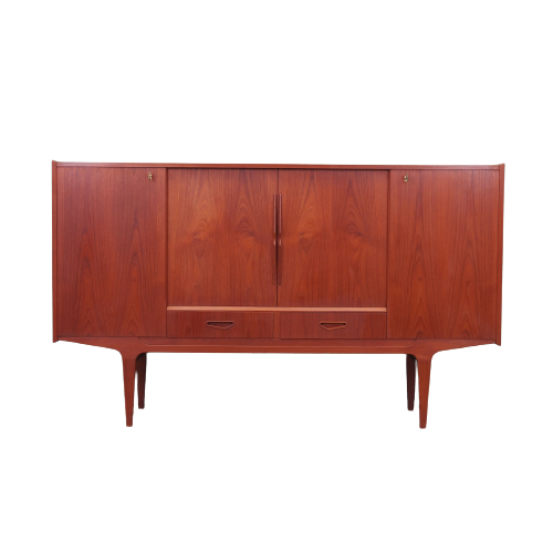 Highboard vintage in legno marrone anni '60