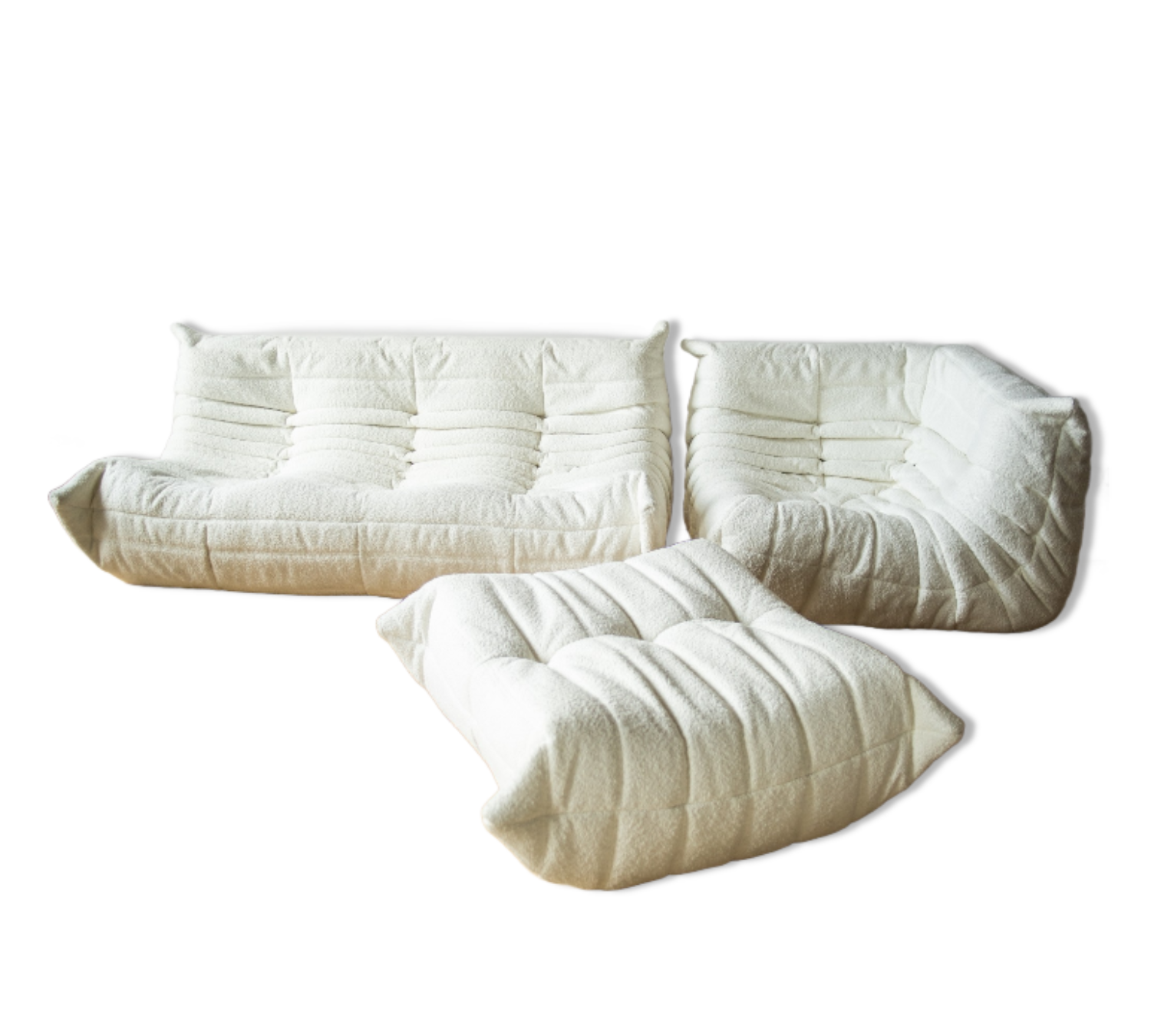 Togo Lounge Set 3-pc. Bouclé White