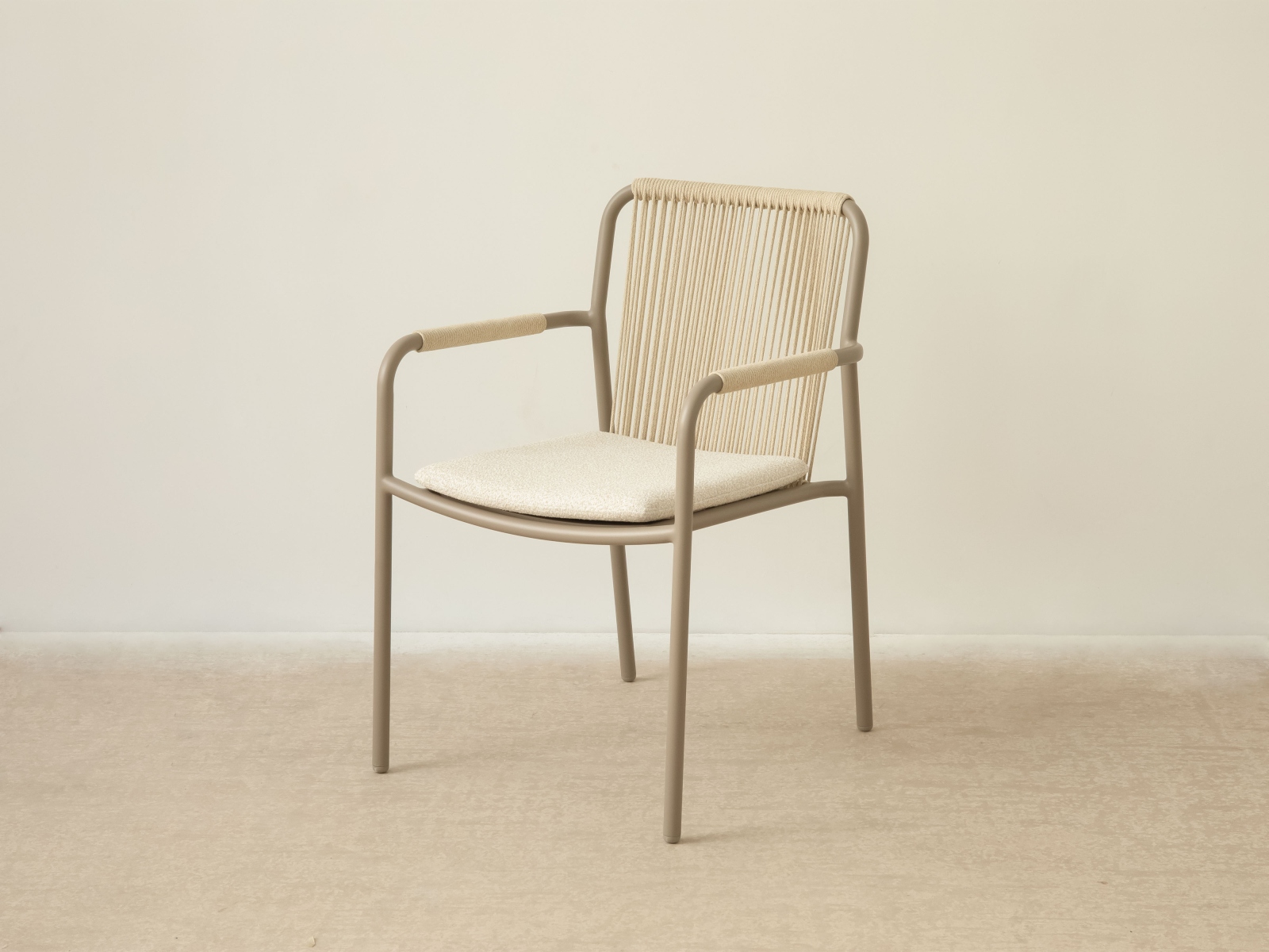 Peralta Outdoor Garden Chair 1-Seater Polyester Cream 57x62x83 cm