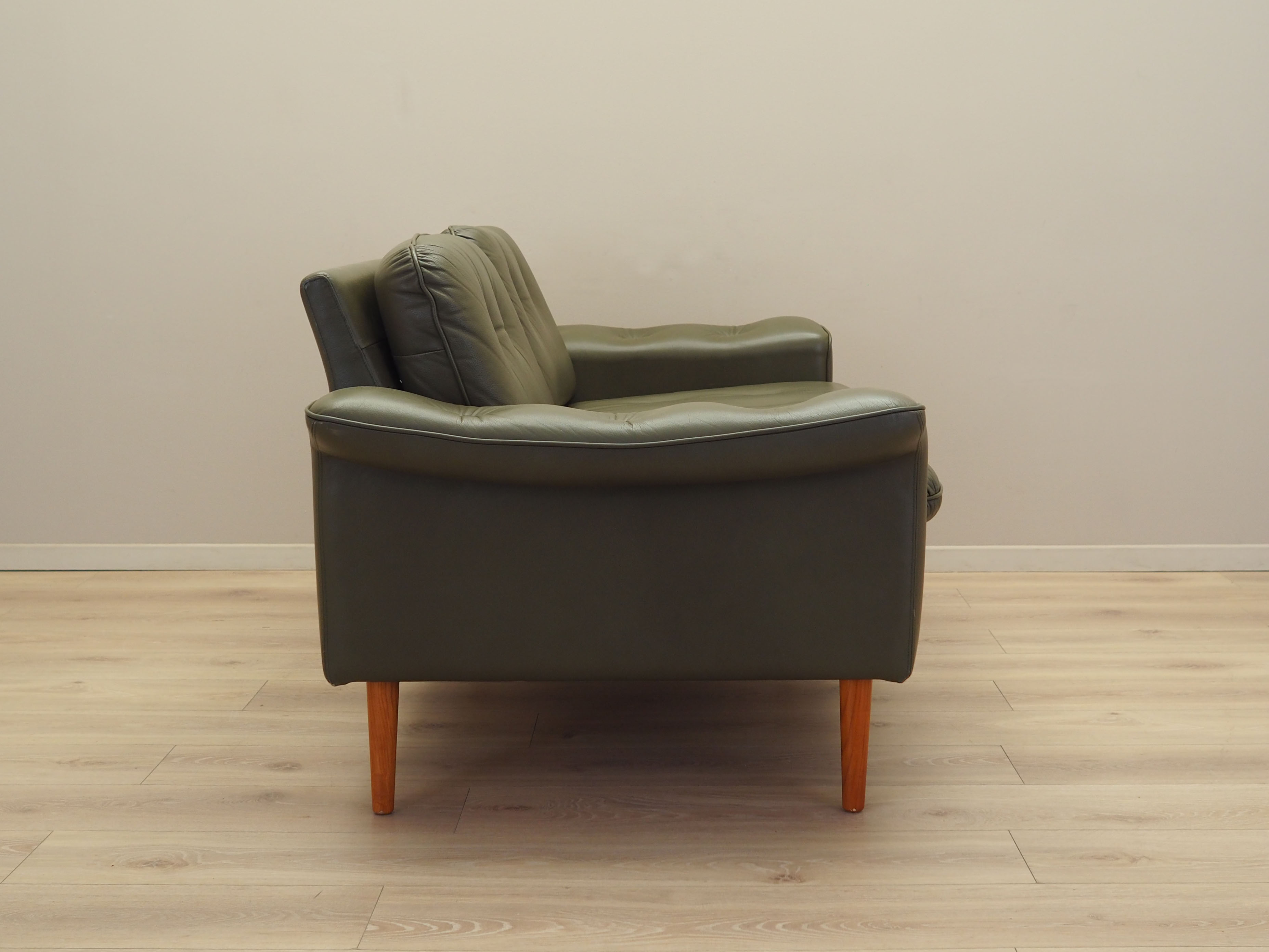 Sofa Leder Grün 1970er Jahre