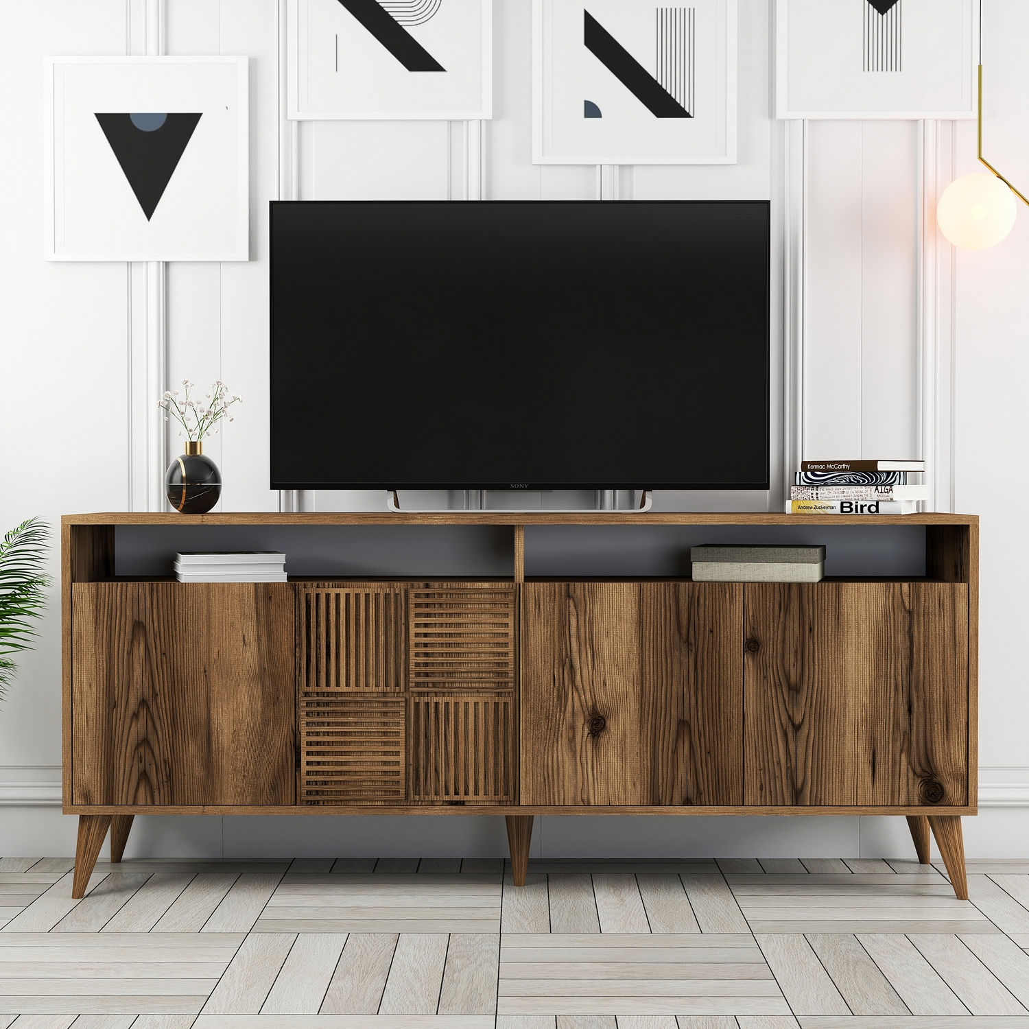 Milan Sideboard Walnussbraun 180cm