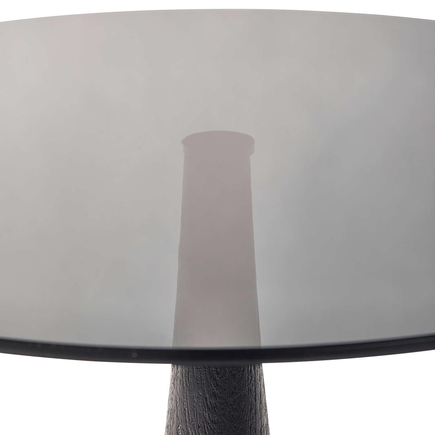 Soya Side Table Wood Glass Black