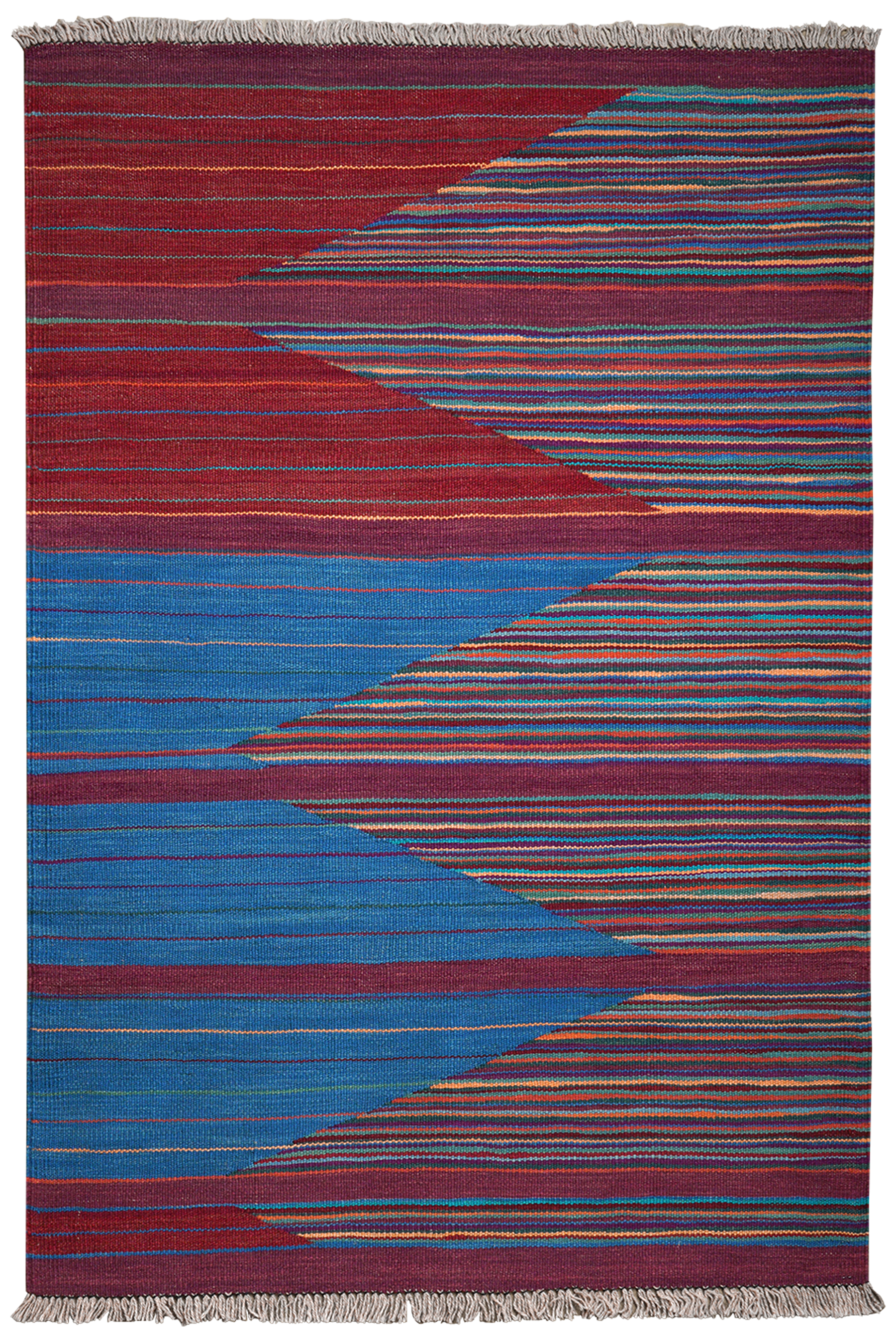 Kilim Gashgai Tappeto Rosso Blu