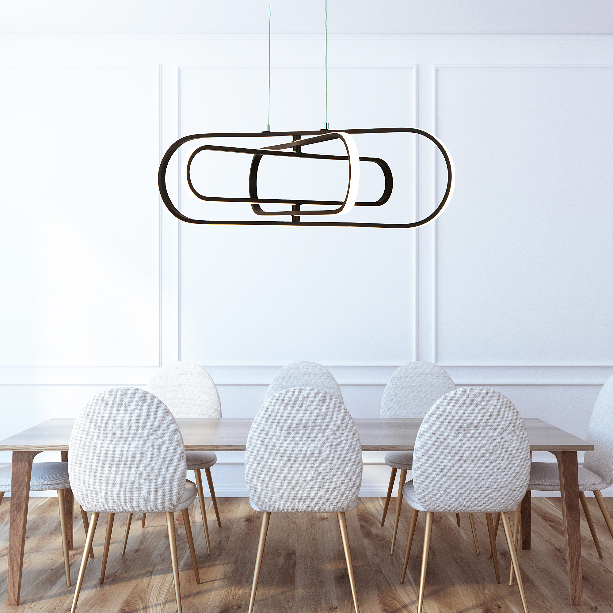 Pendant lamp Clip Steel Silicone Black