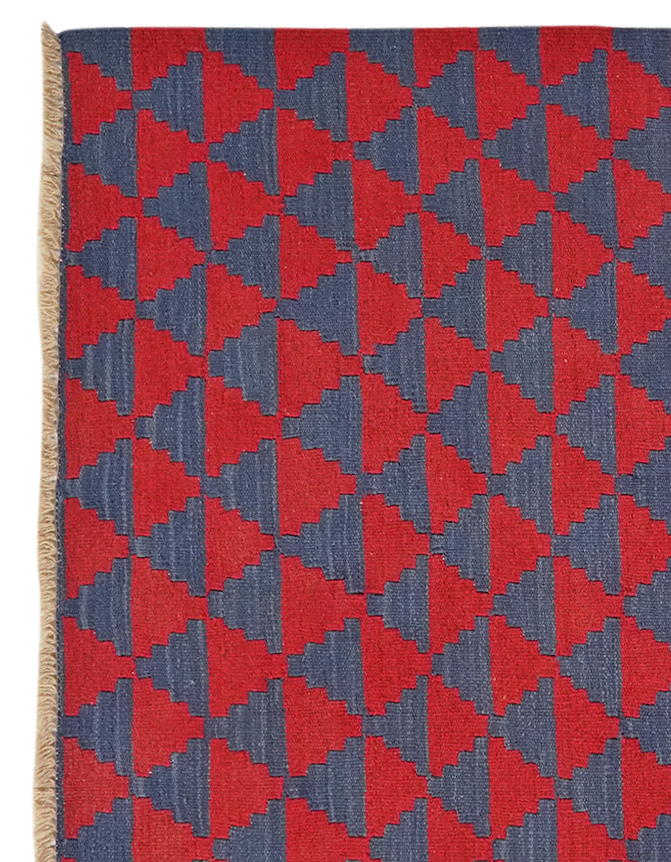 Kilim Gashgai Teppich Rot Blau
