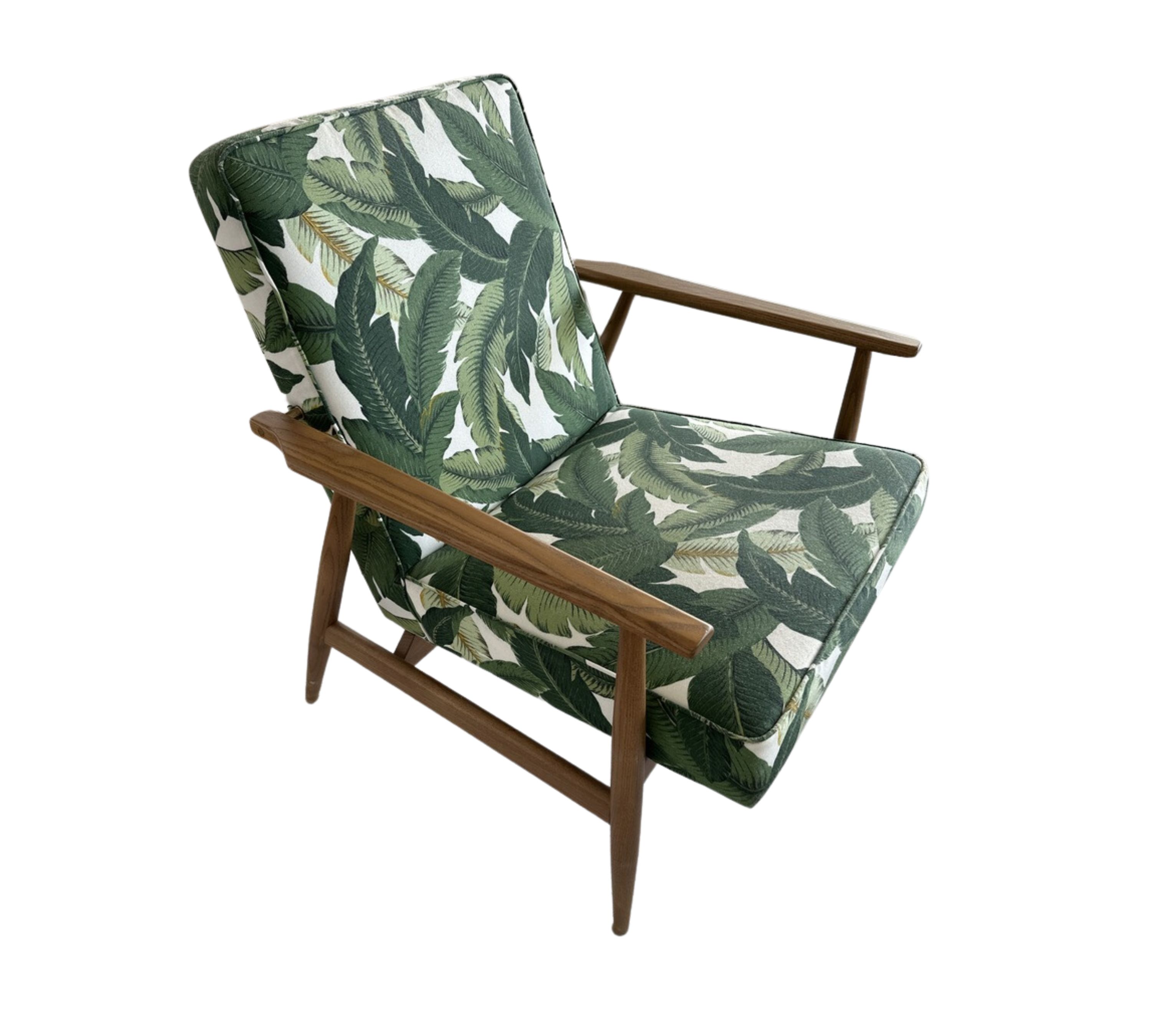 Fox Sessel und Fußhocker Textil Holz Mehrfarbig