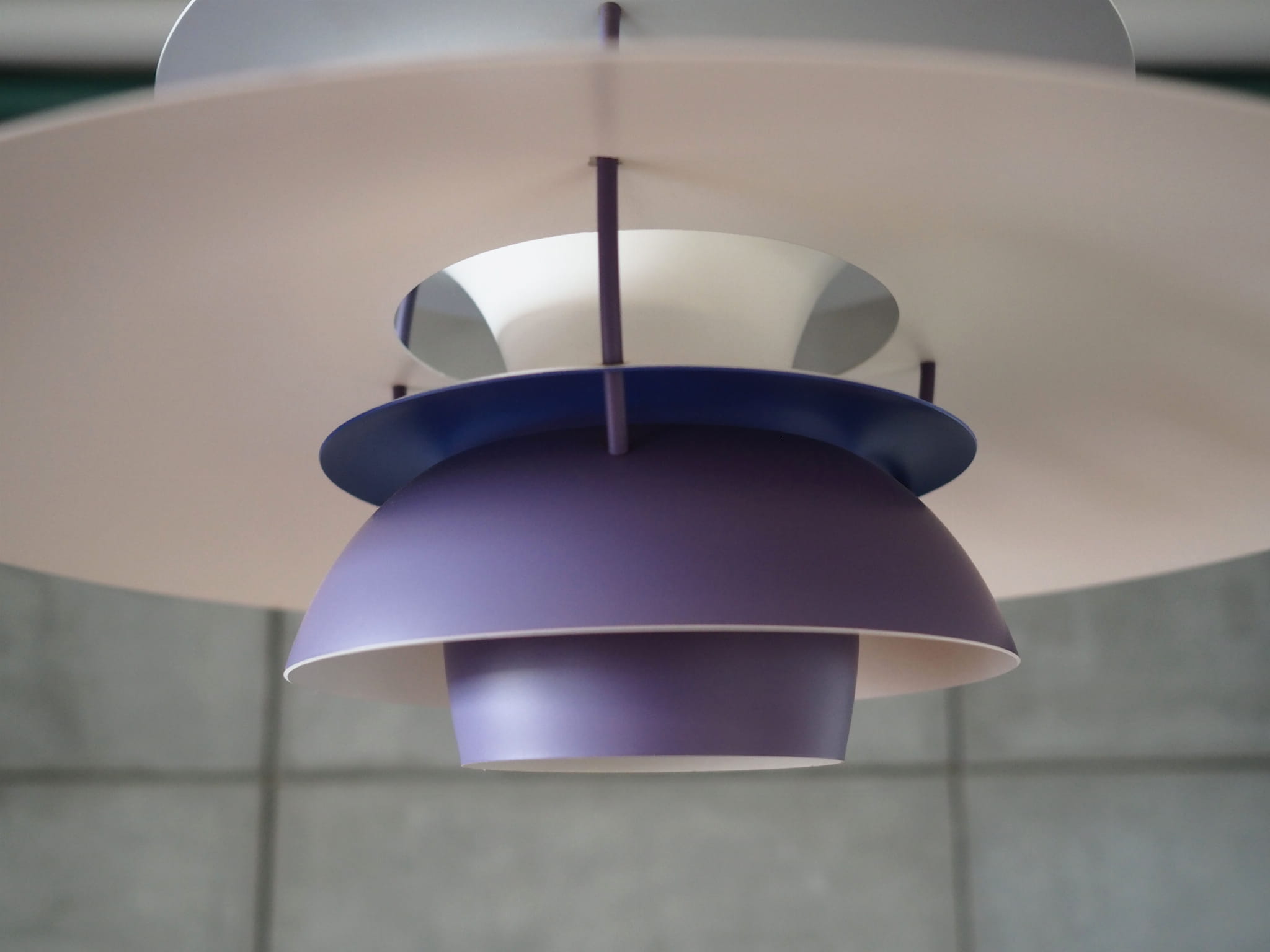 Vintage Pendant Lamp Metal Purple 1970s
