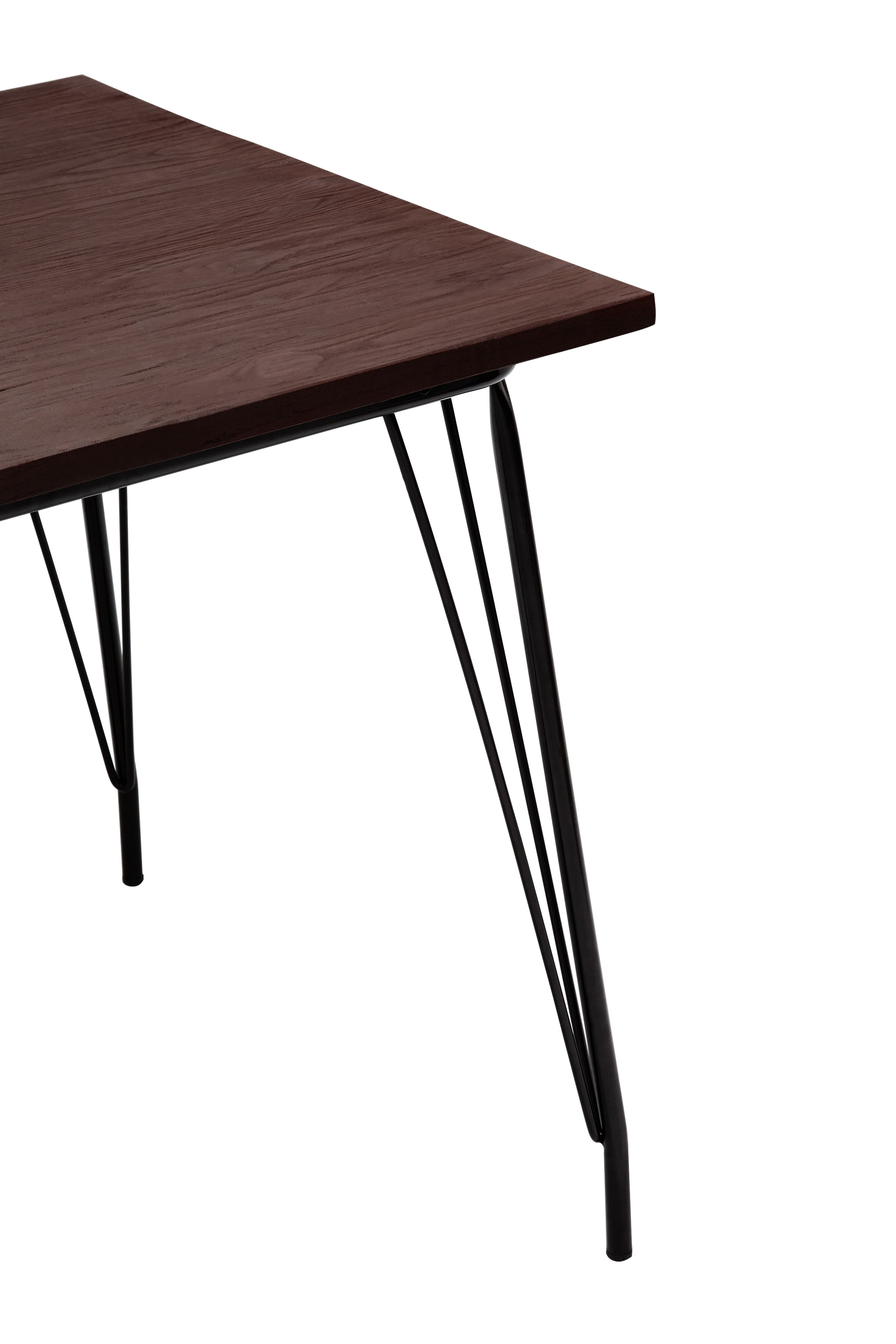 District Tisch Metall Ulmenholz Schwarz