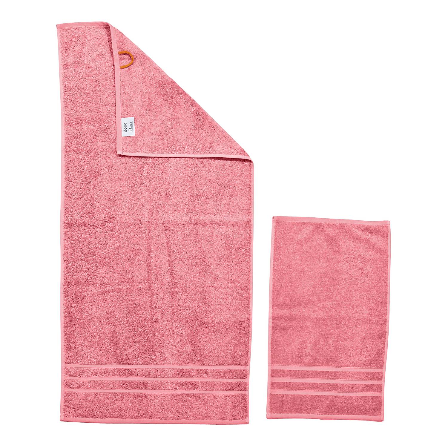 4-teilig Daily Uni III Handtuchset Baumwollstoff Rosa
