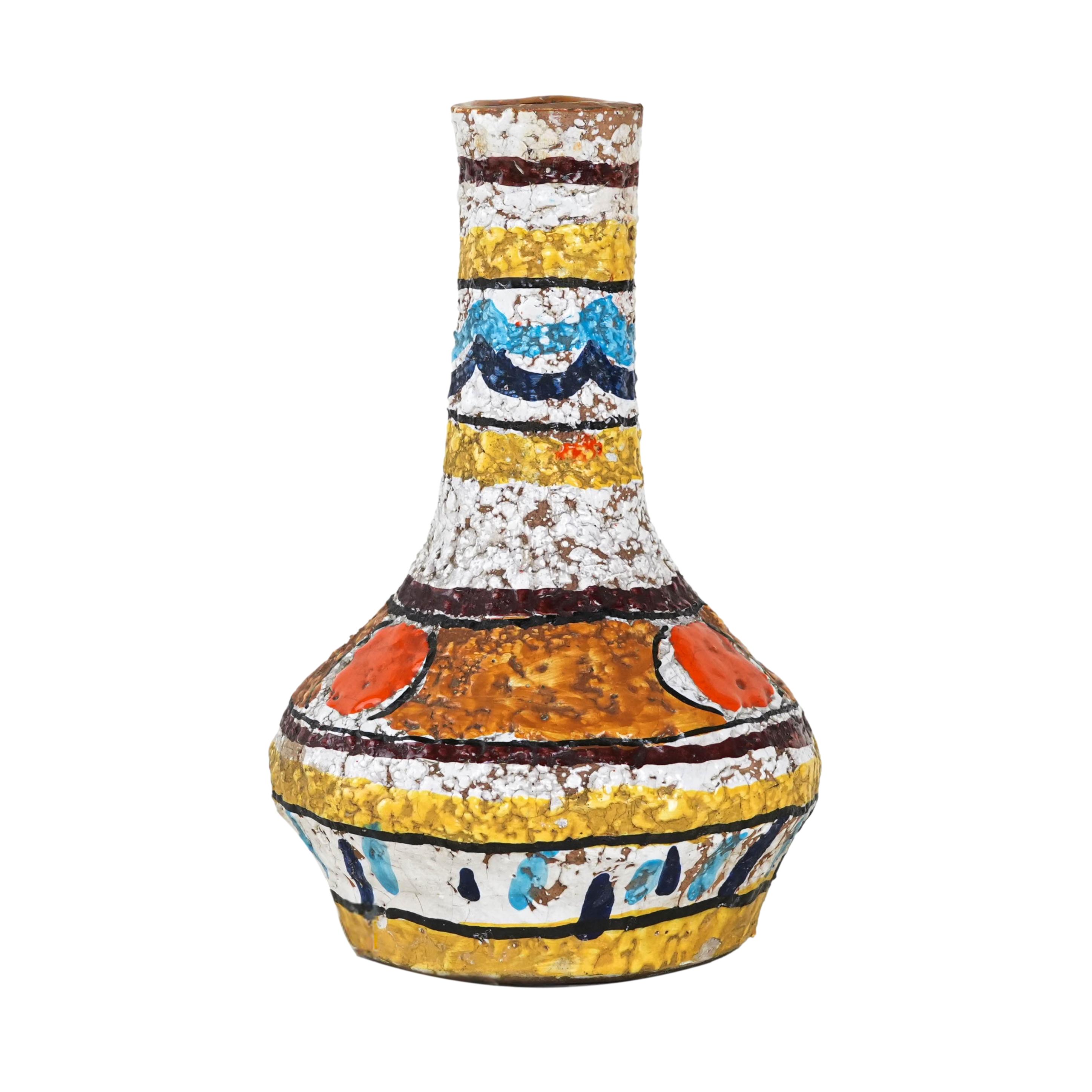 Vaso in ceramica multicolore anni '60