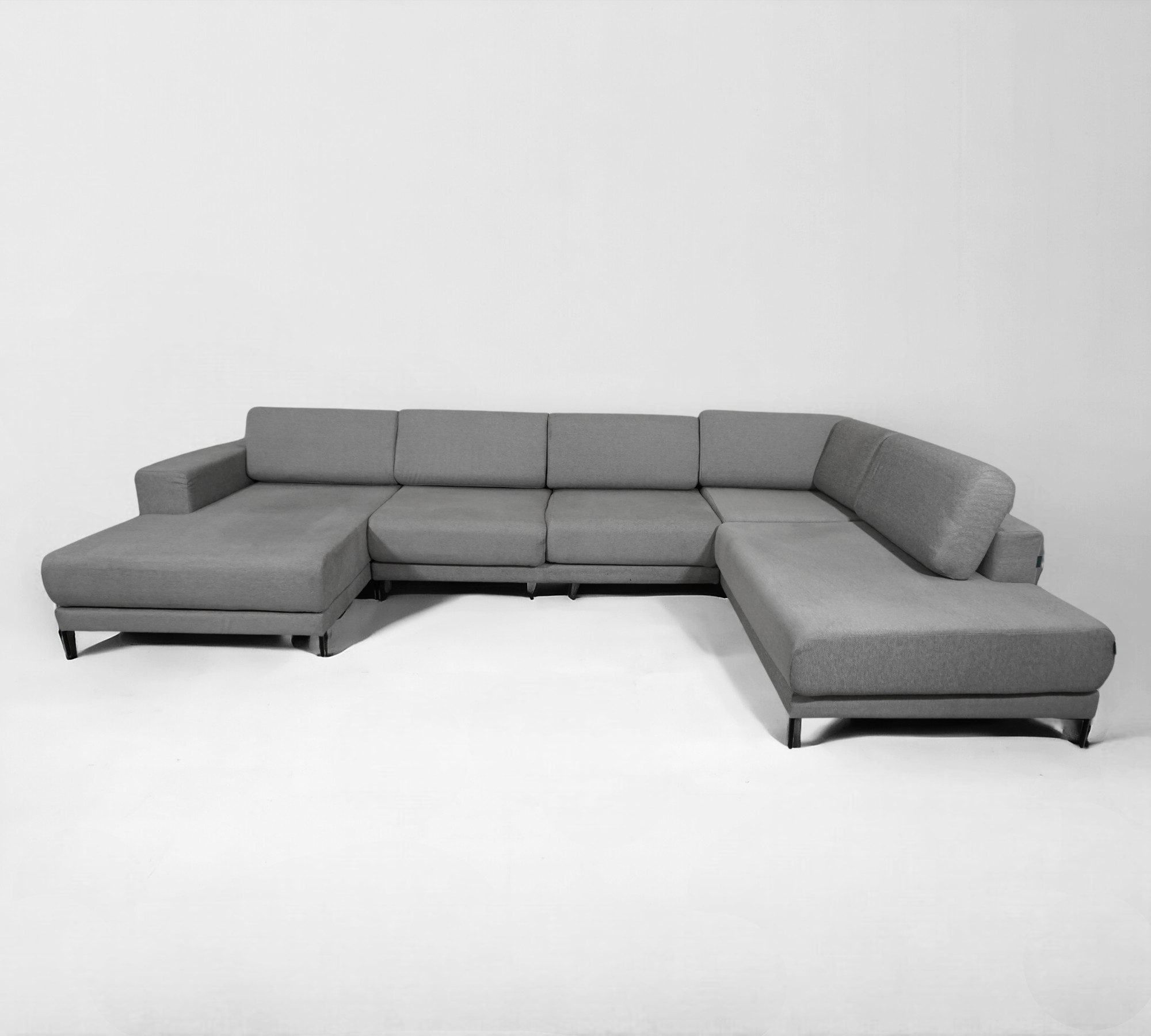 Tyme Sofa Landscape with Chaise Lounge Fine Fabric Slate Grey