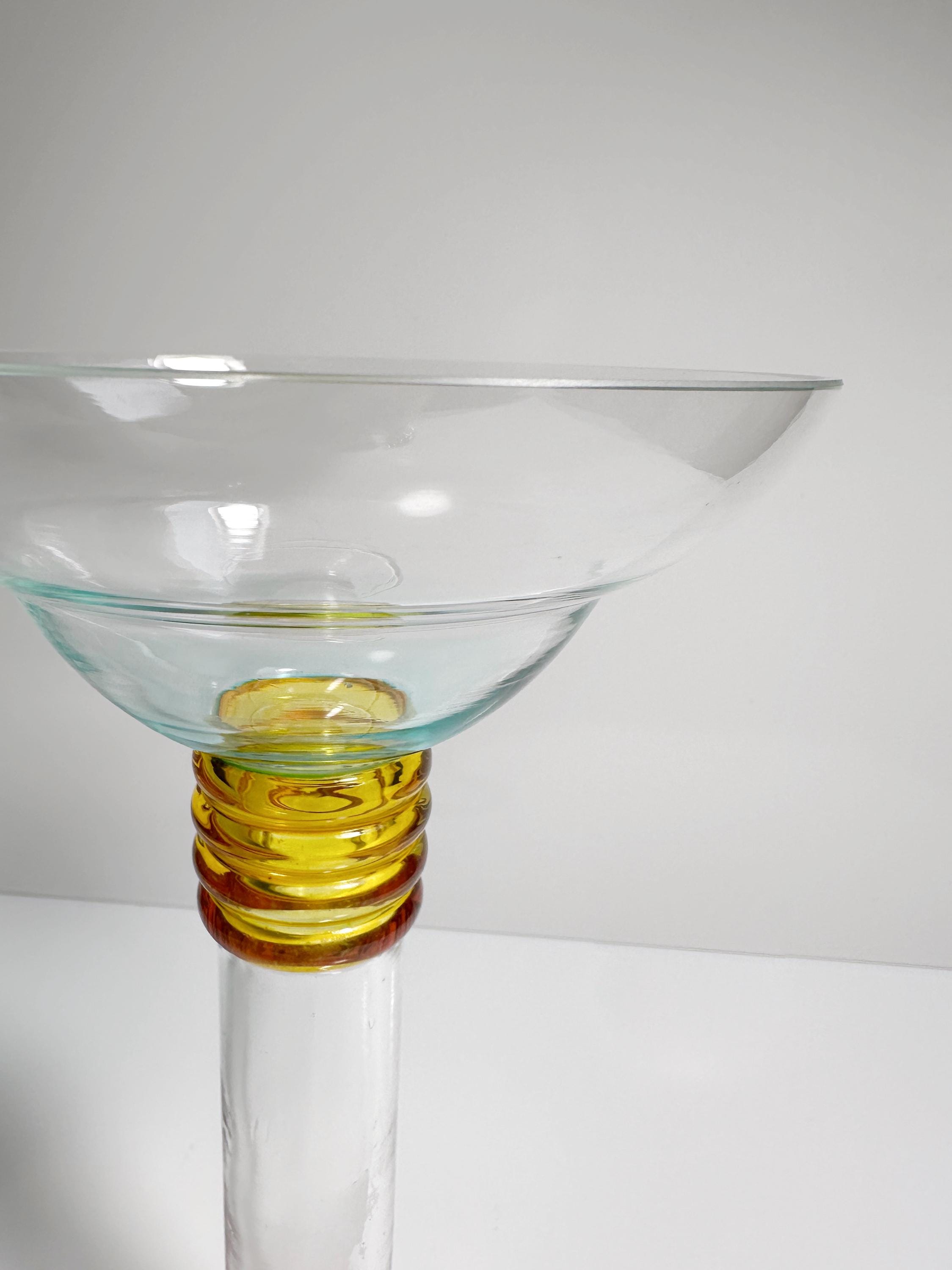 Vintage Postmodern Blumenvase Glas 1990er Jahre