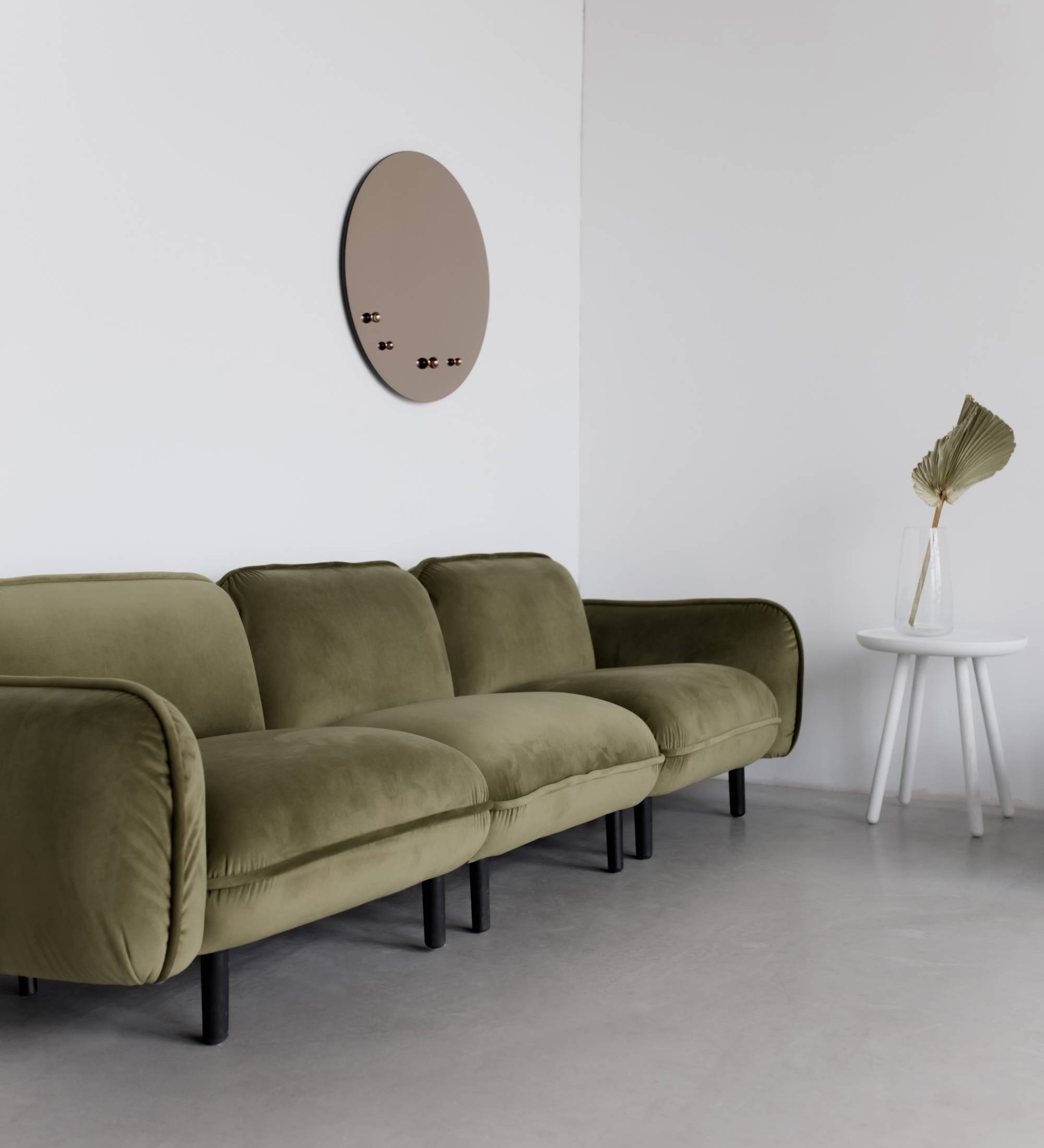 Spiegel mit Haken Rund Bronze 70cm