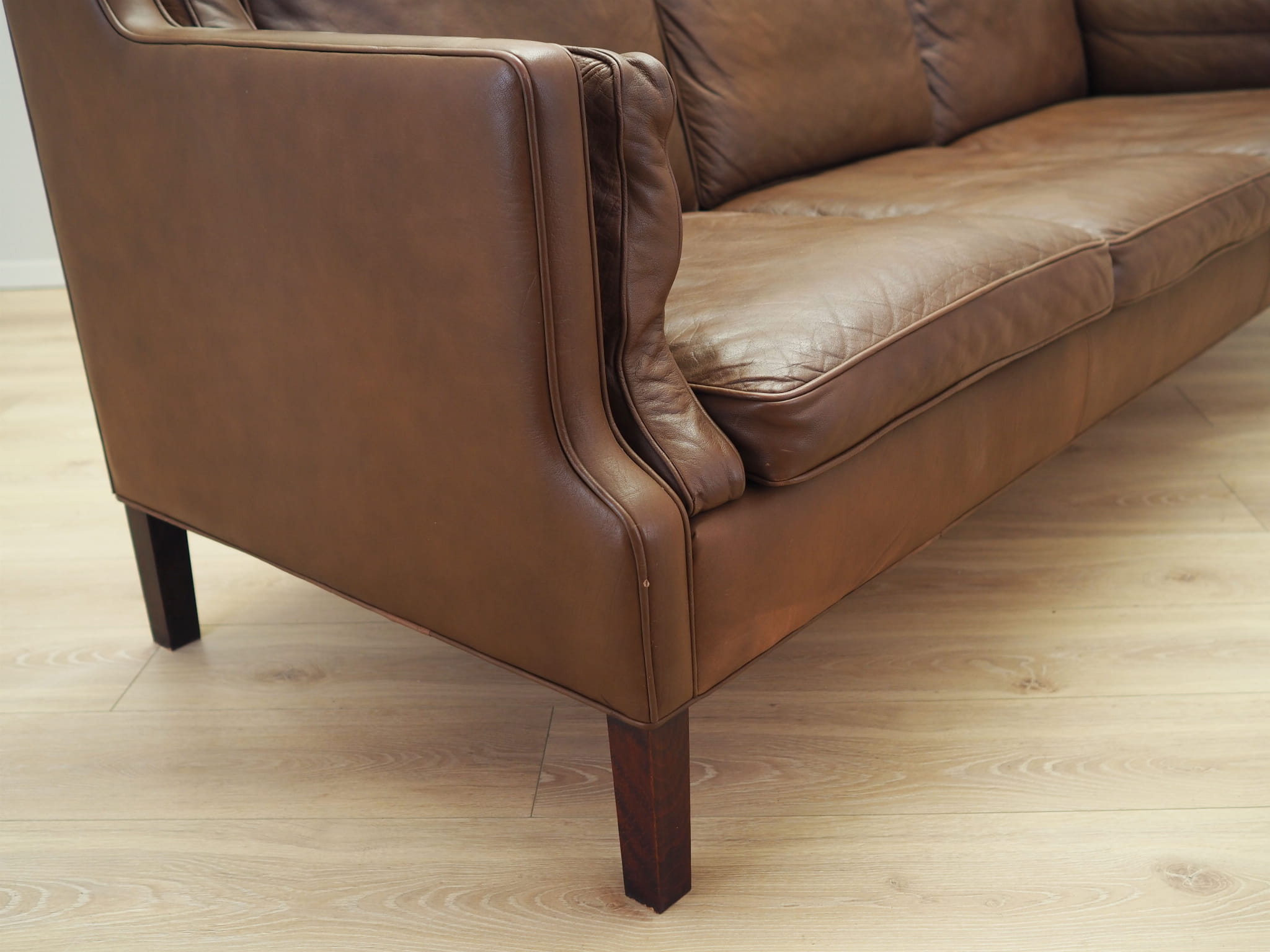 Vintage Sofa Leder Braun 1970er Jahre