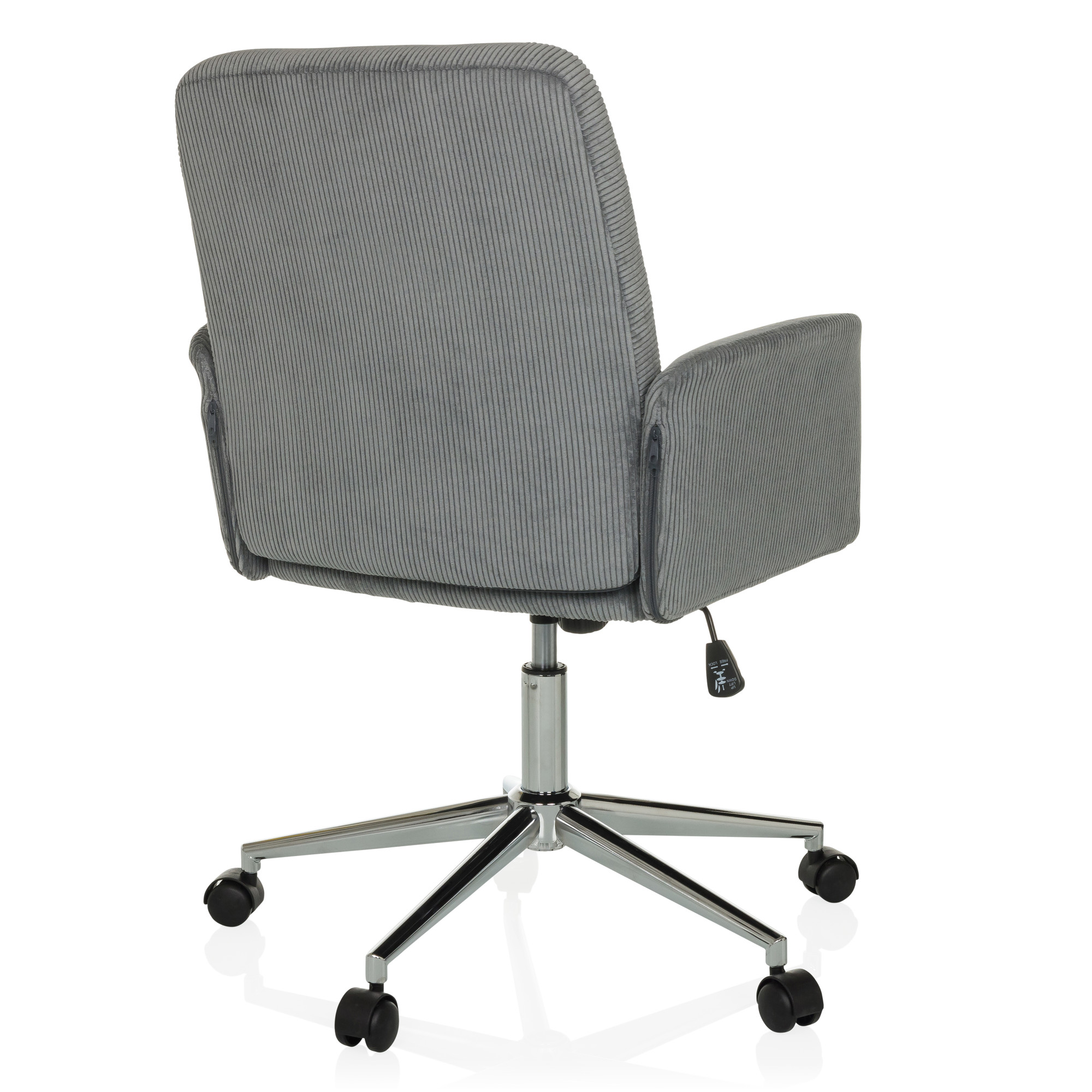SOLAO CORD Bürostuhl Drehbar mit Rollen Cord-Optik Grau