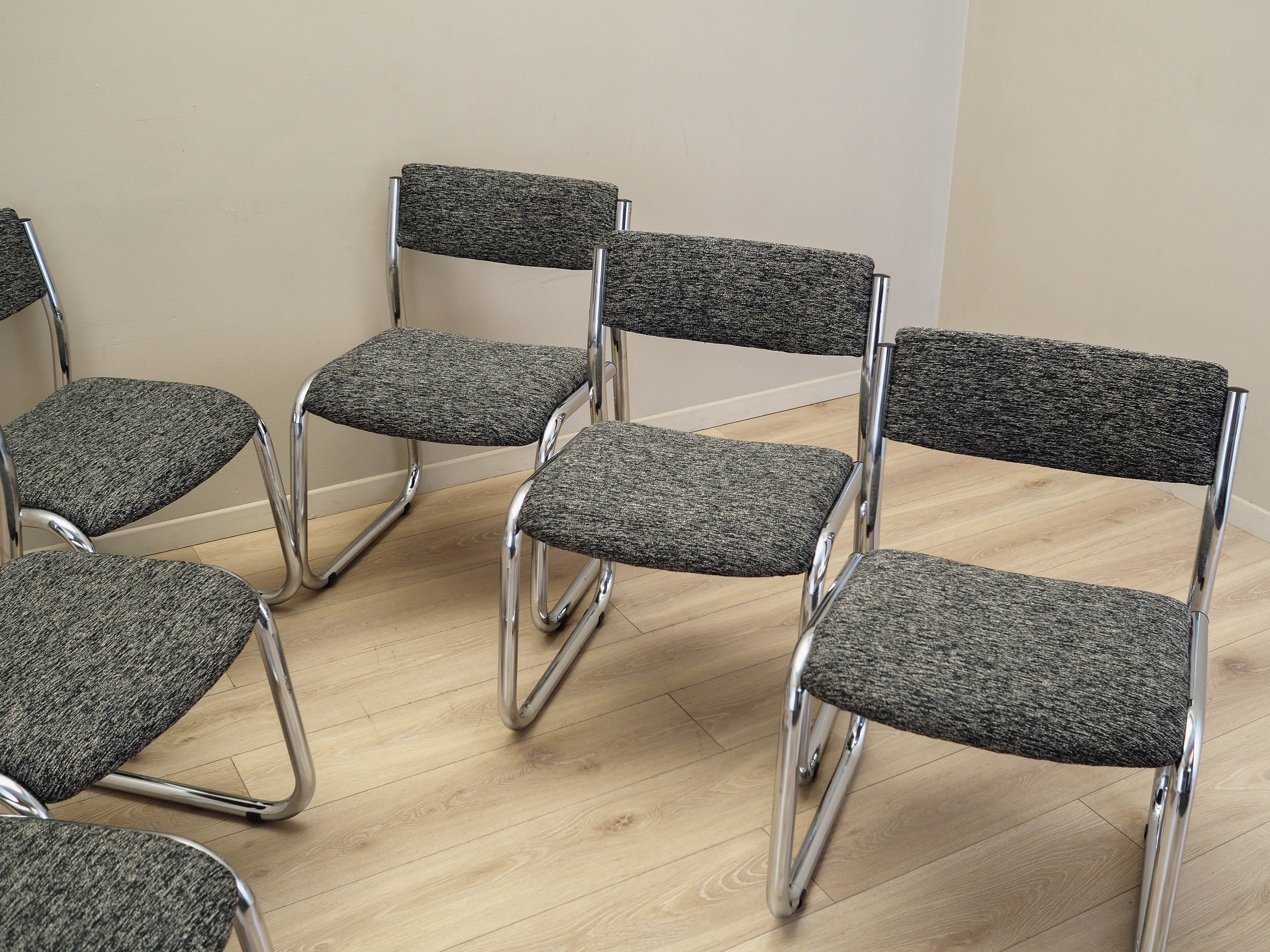 6x Chair Set Wood Brown 1980s