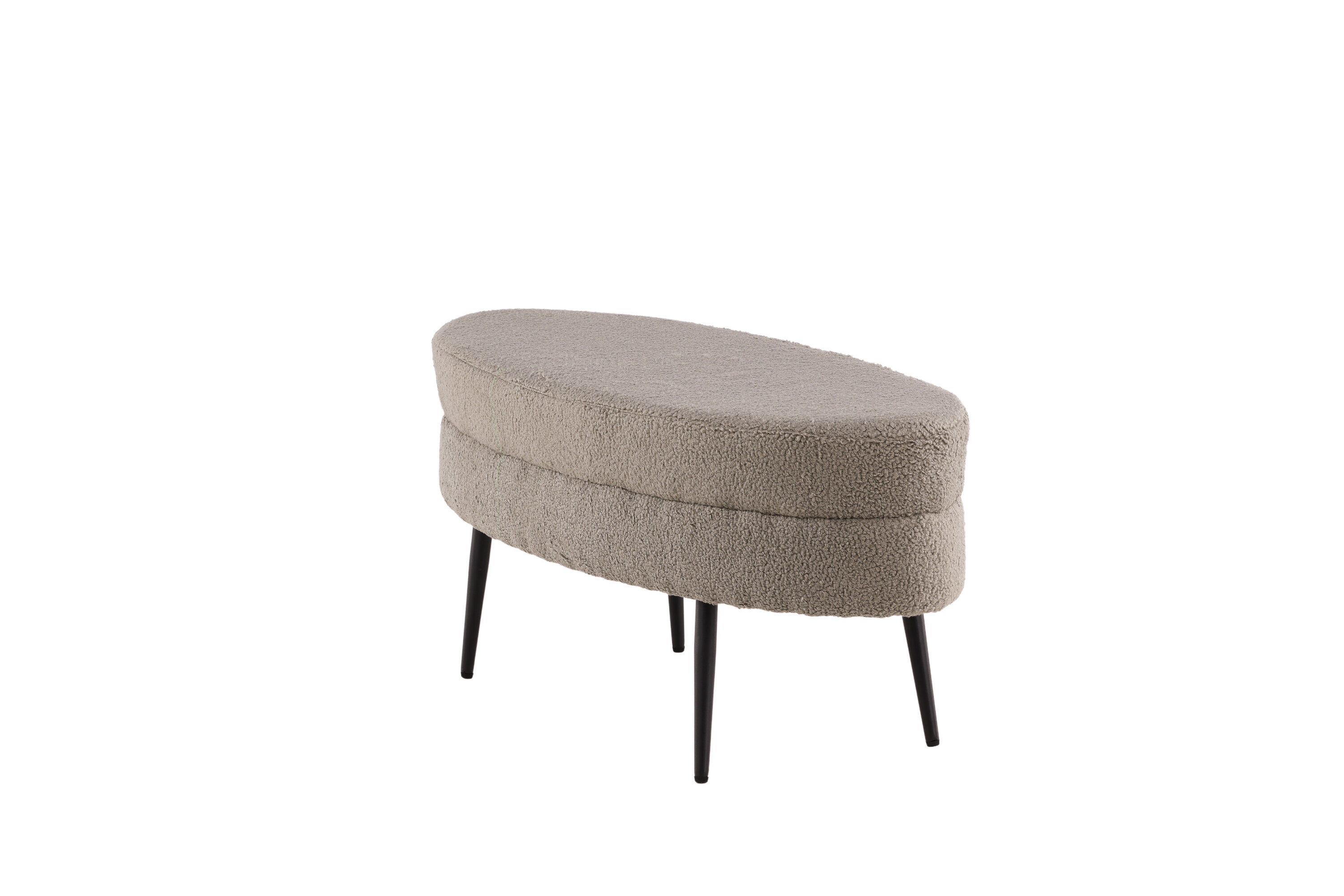 Otto Pouf Teddy Schwarz Beige 