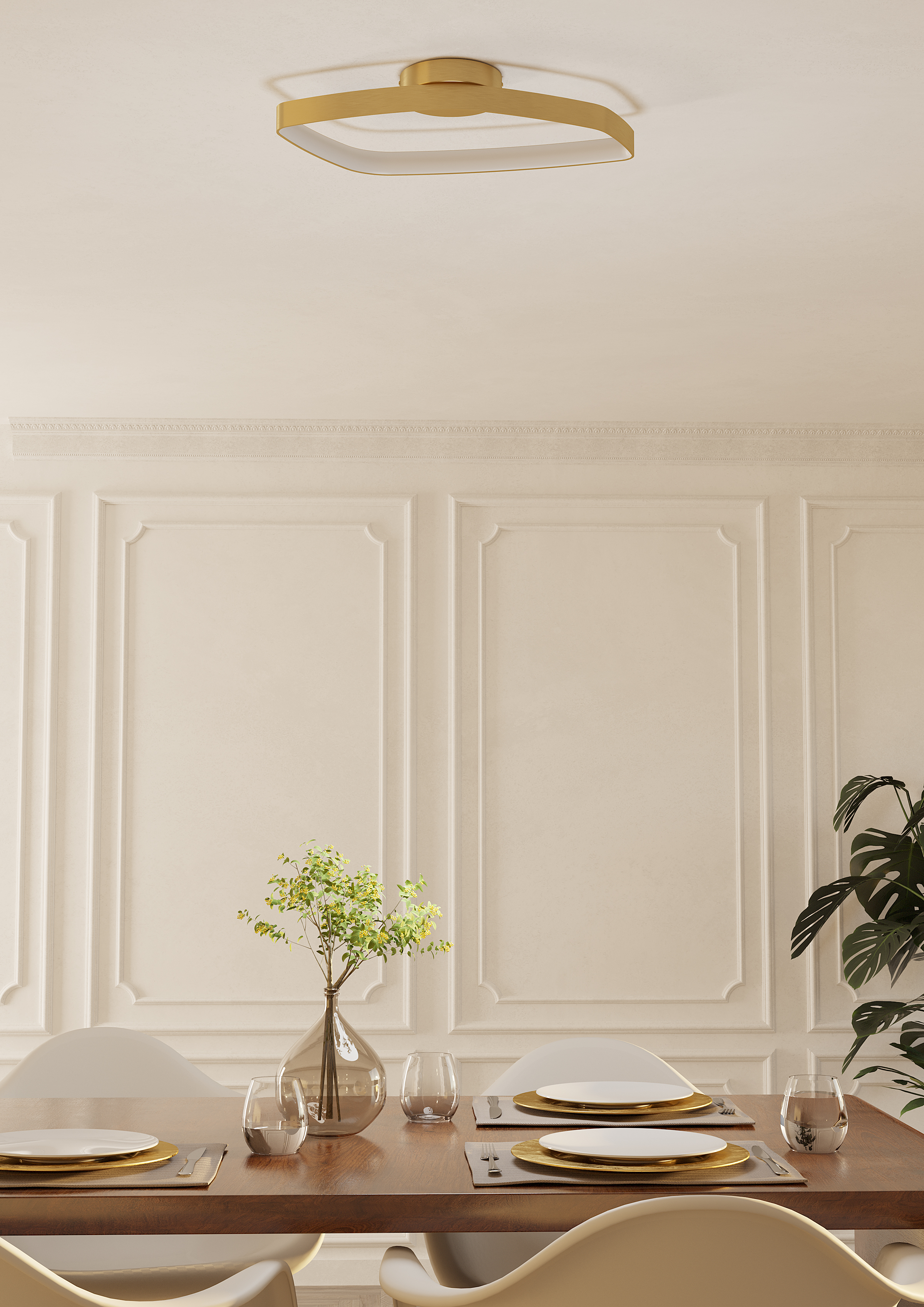 Vallerosa Ceiling Light Steel Polycarbonate Single-flame