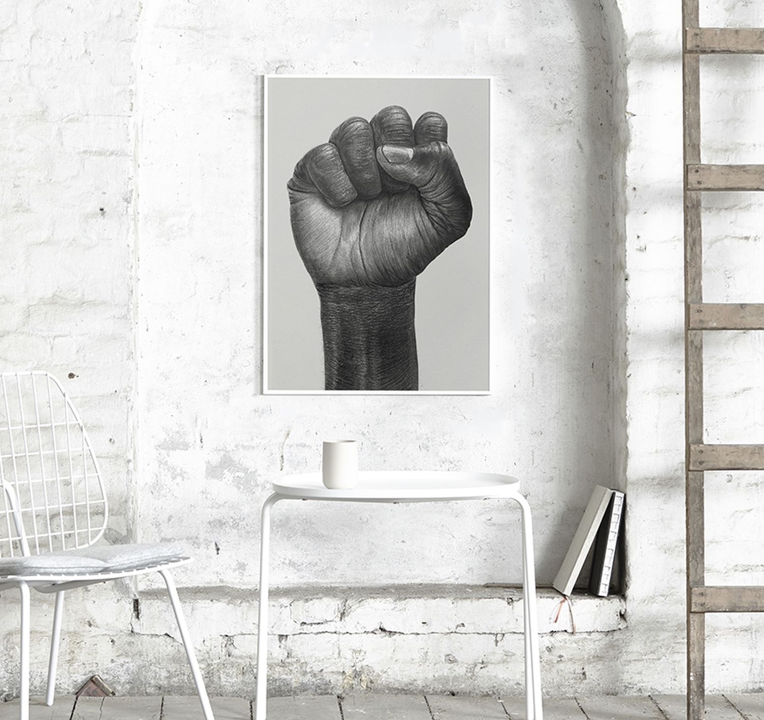 Raised Fist Poster Mehrfarbig ohne Rahmen