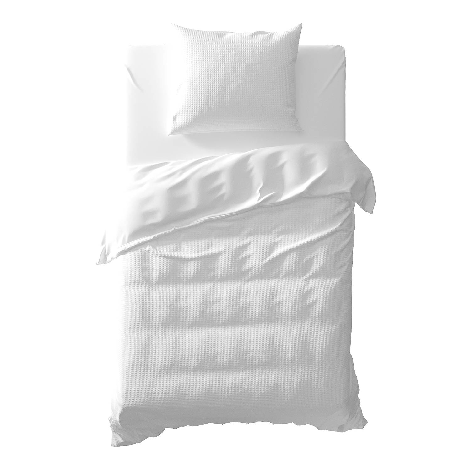 Bettwäsche Cialda Baumwollstoff Weiß 135 x 200 + Kissen
