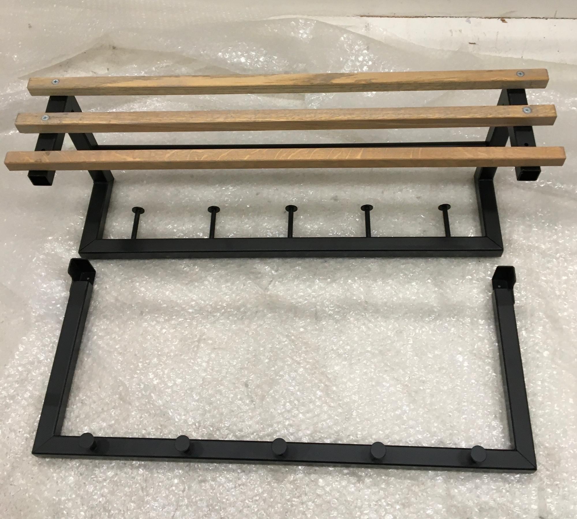 Wandgarderobe Eiche massiv und Metall
