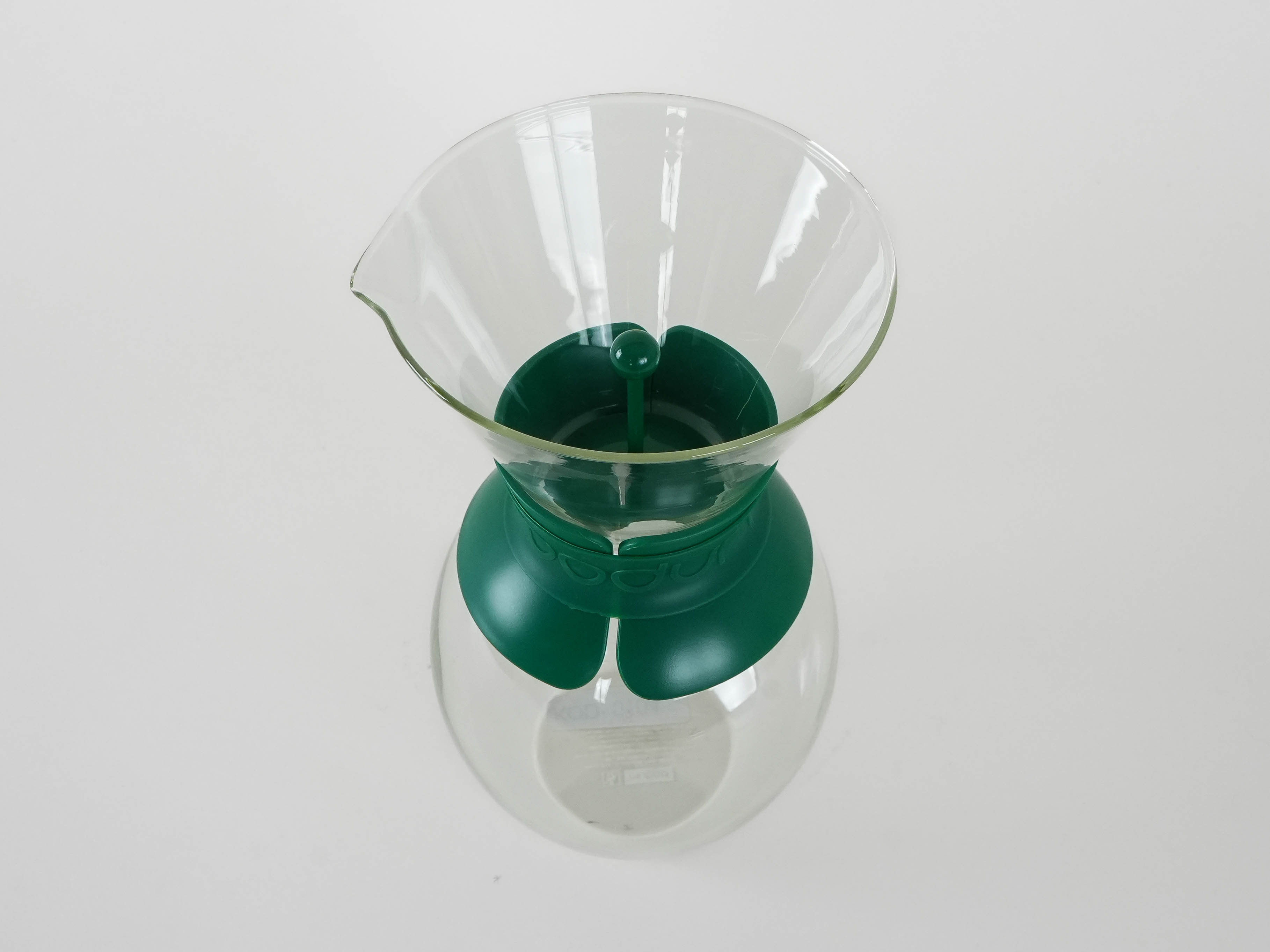 Kaffeekanne Glas Transparent Grün 1980er Jahre