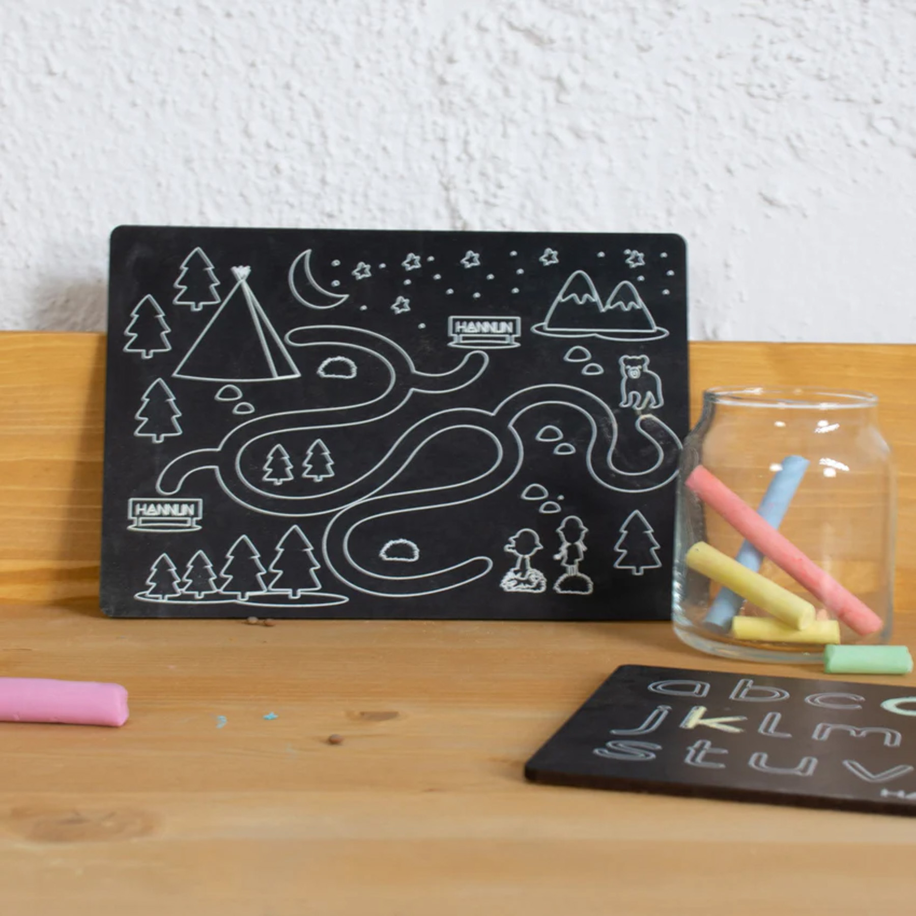 Eloi Wald Kindertafel Holz Schwarz Gemustert