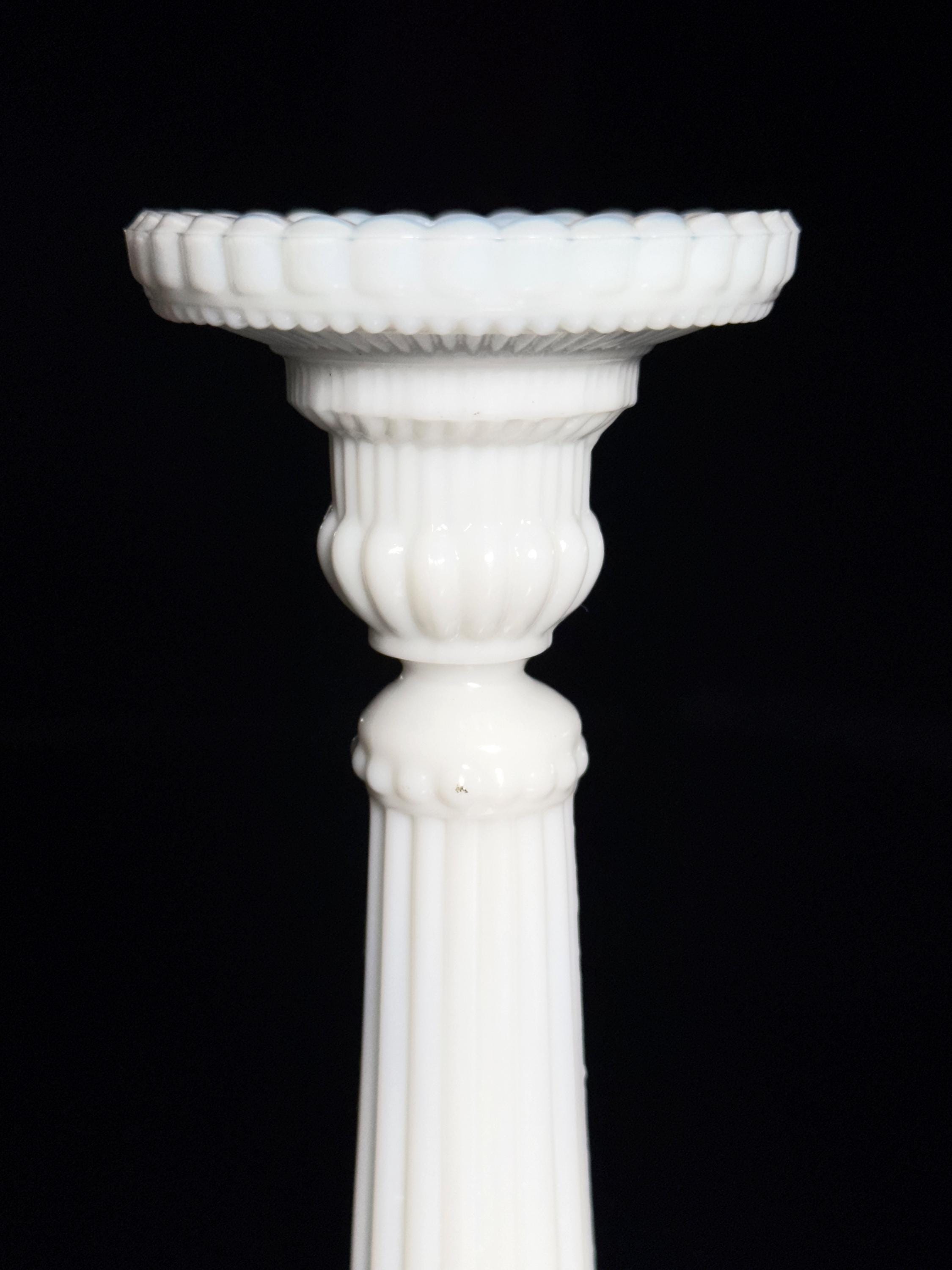 Vintage Candle holder Opal glass White