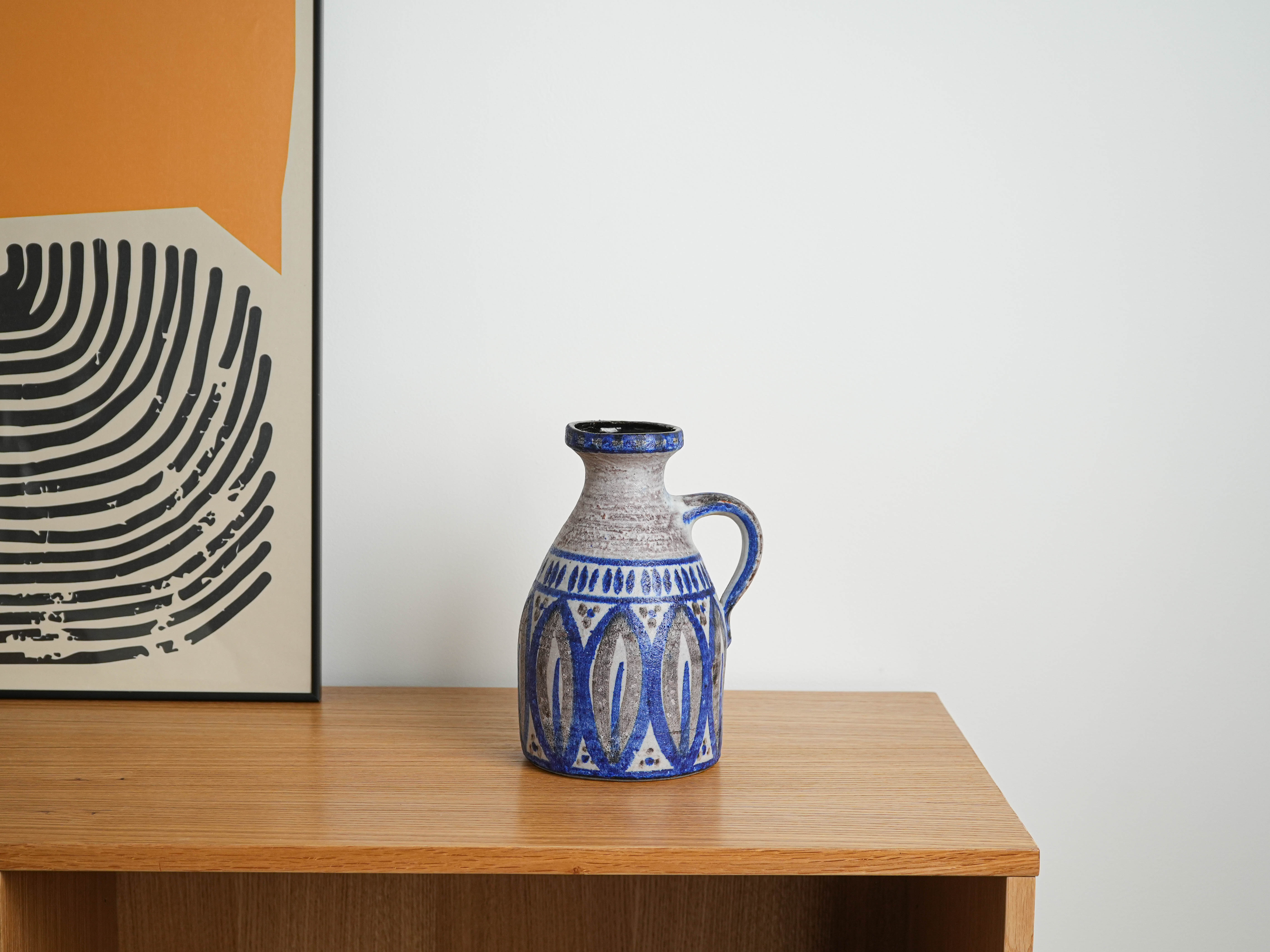 Keramikvase mit Henkel 1960er Jahre