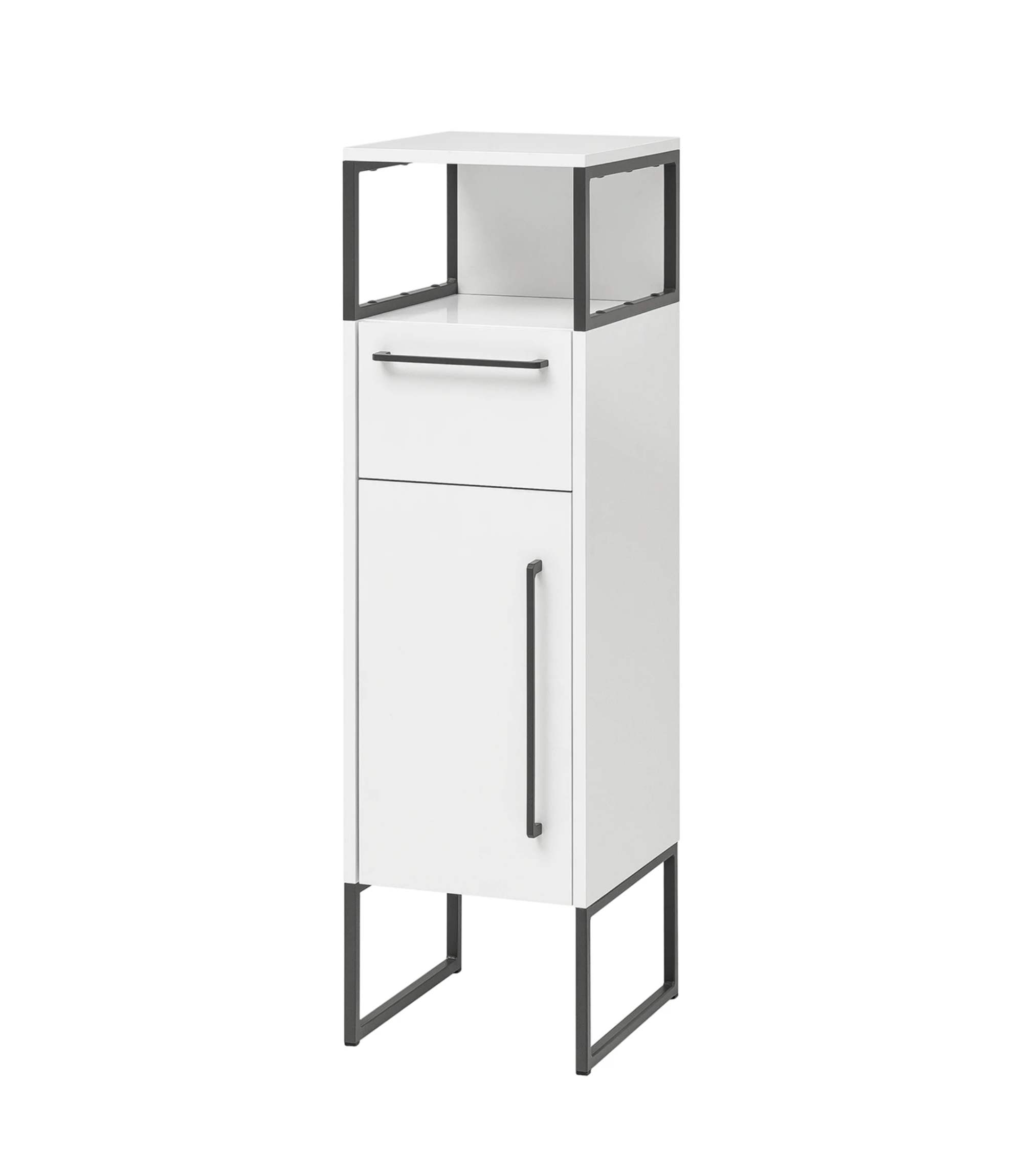 Badschrank Holz Weiß Anthrazit
