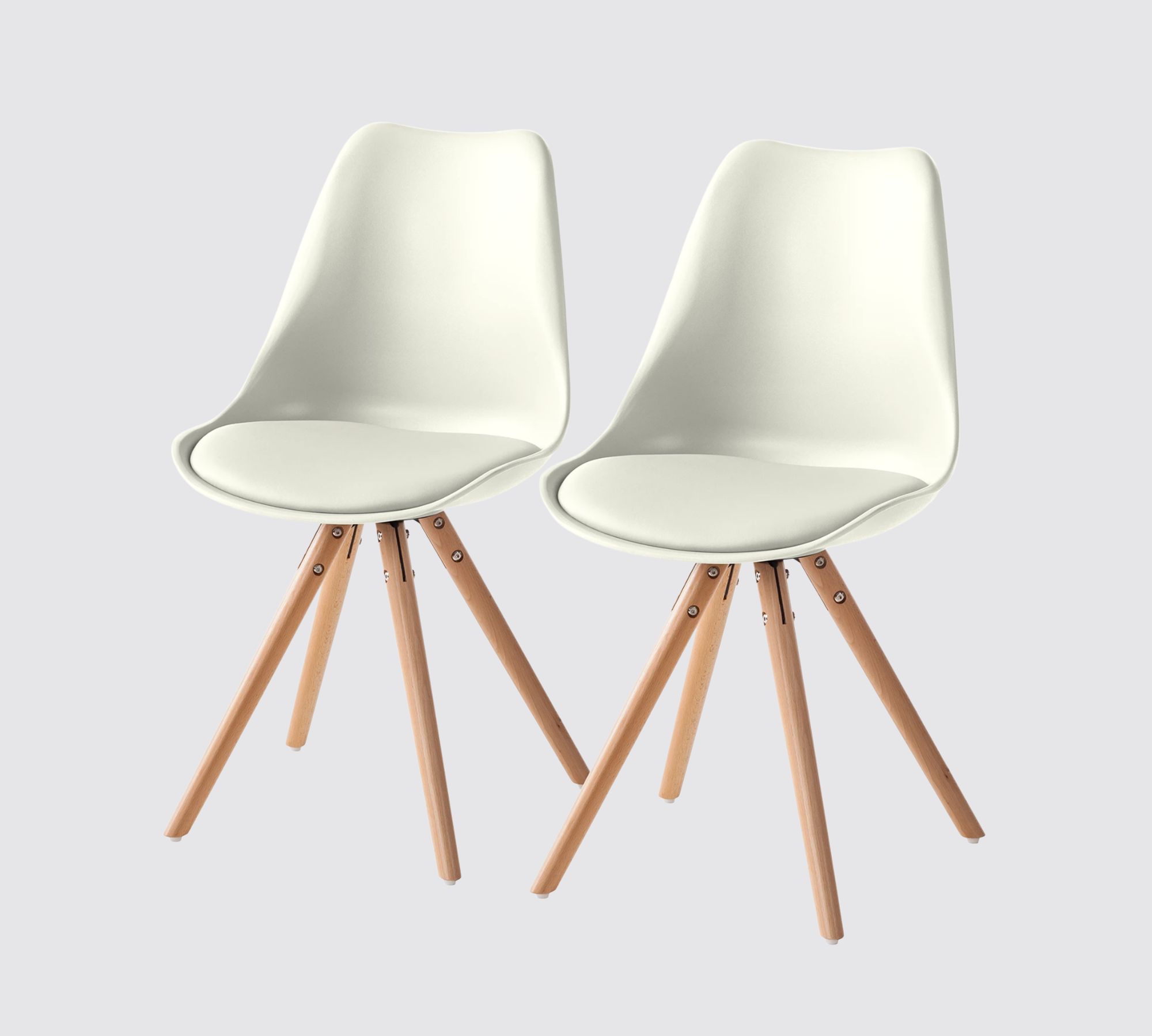 2x Dining chair White
