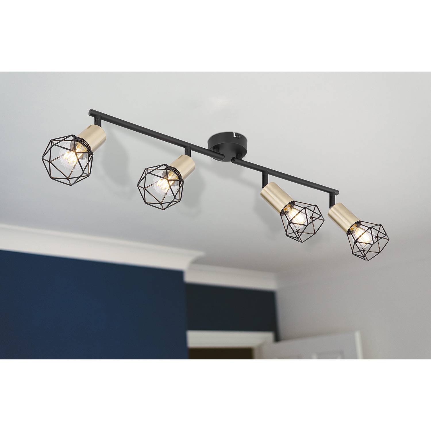 Xara VII Ceiling light Iron 4-flame