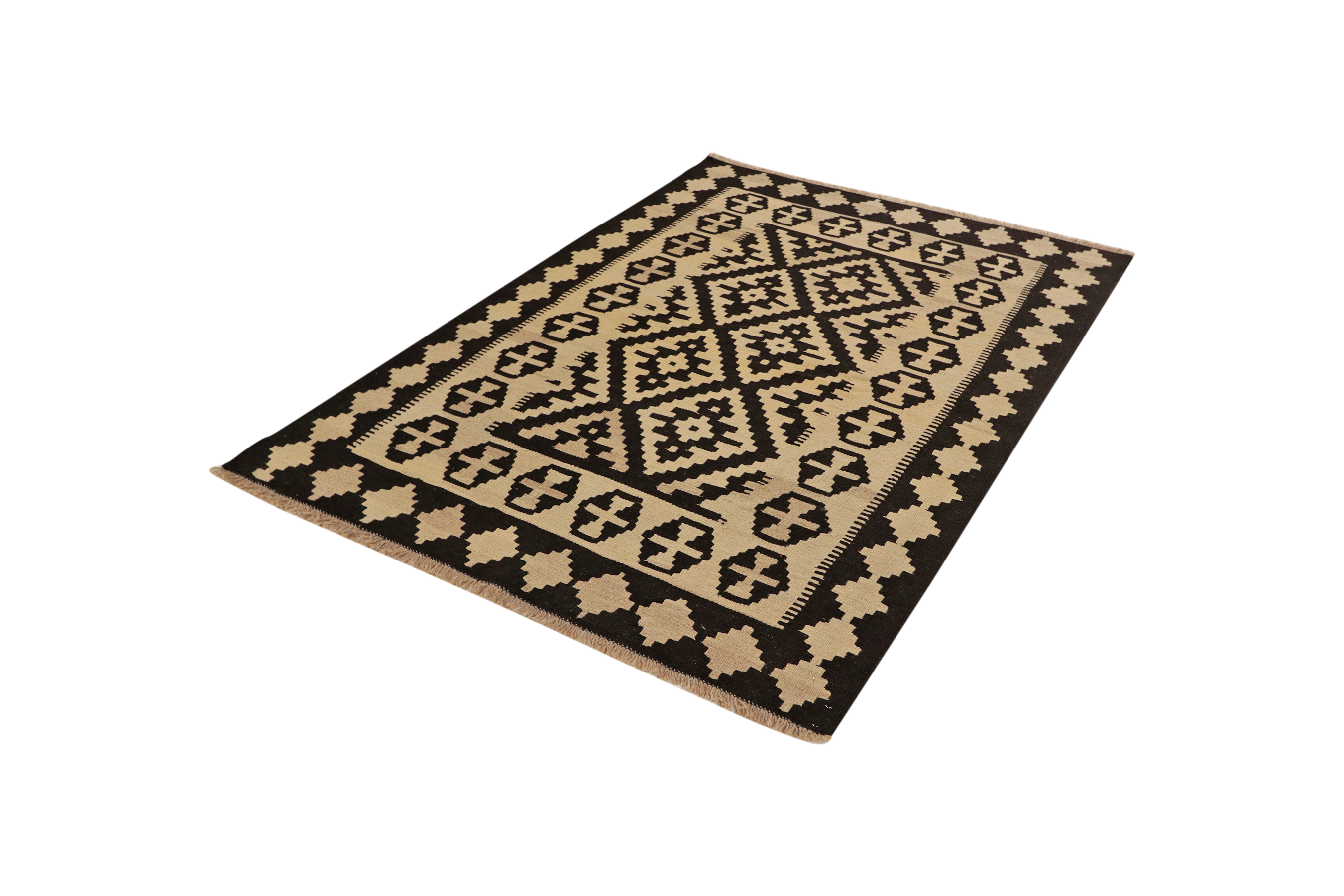 Kilim Gashgai Teppich Braun Schwarz
