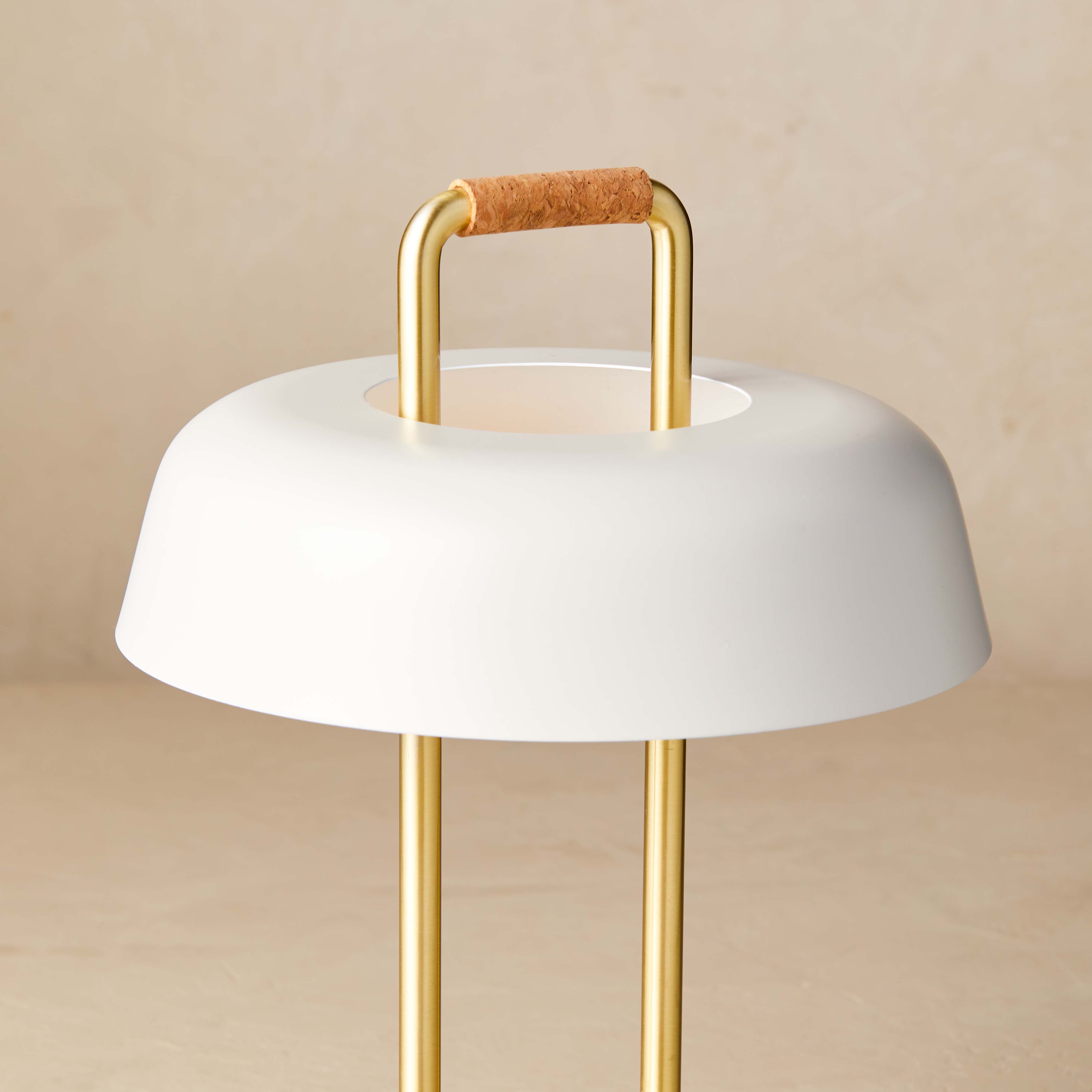 Heim Leuchte Tragbar mit Mini-USB-Anschluss Messing Weiß