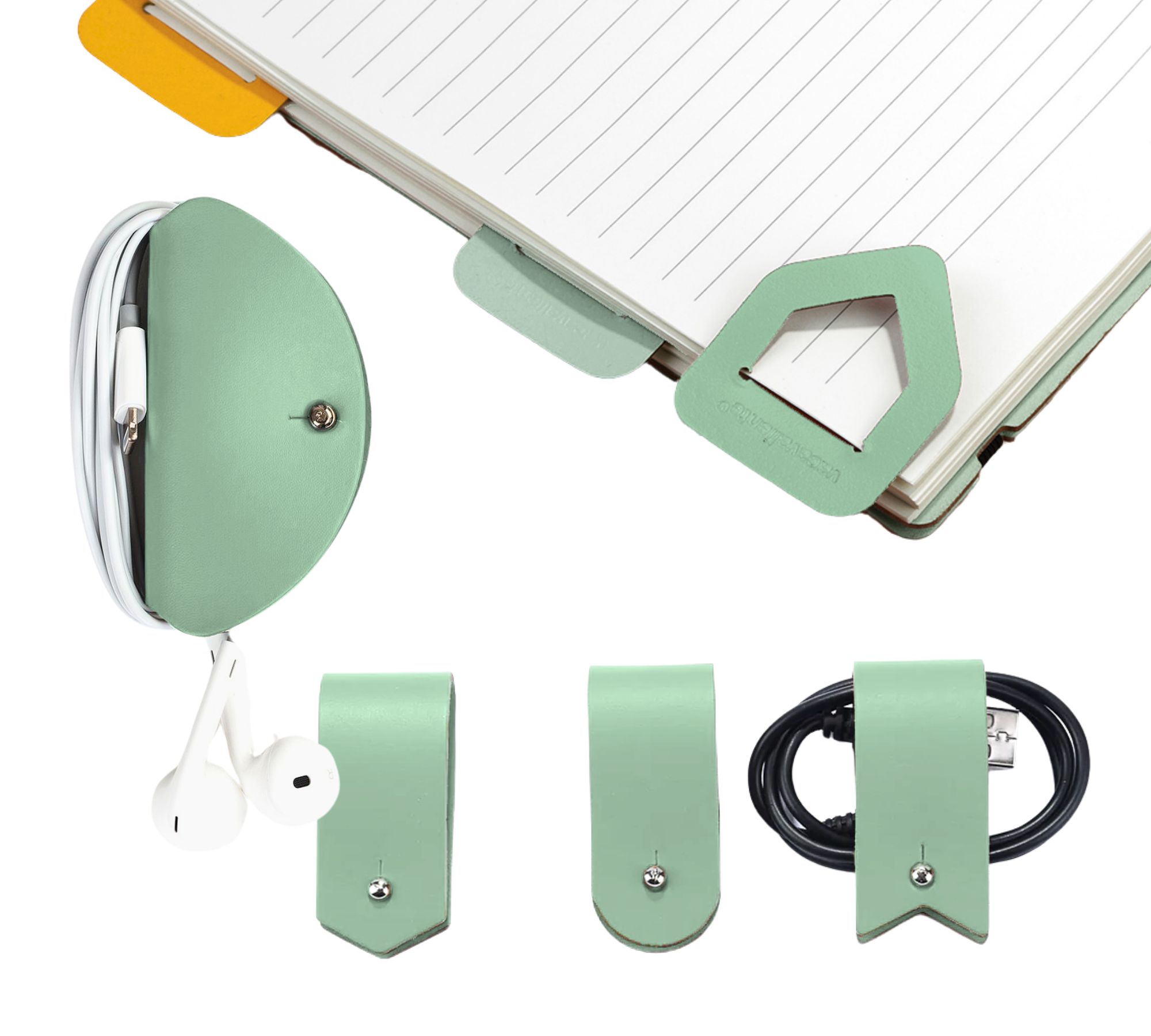 Home Office Essentials 100% Recyceltes Leder Mint