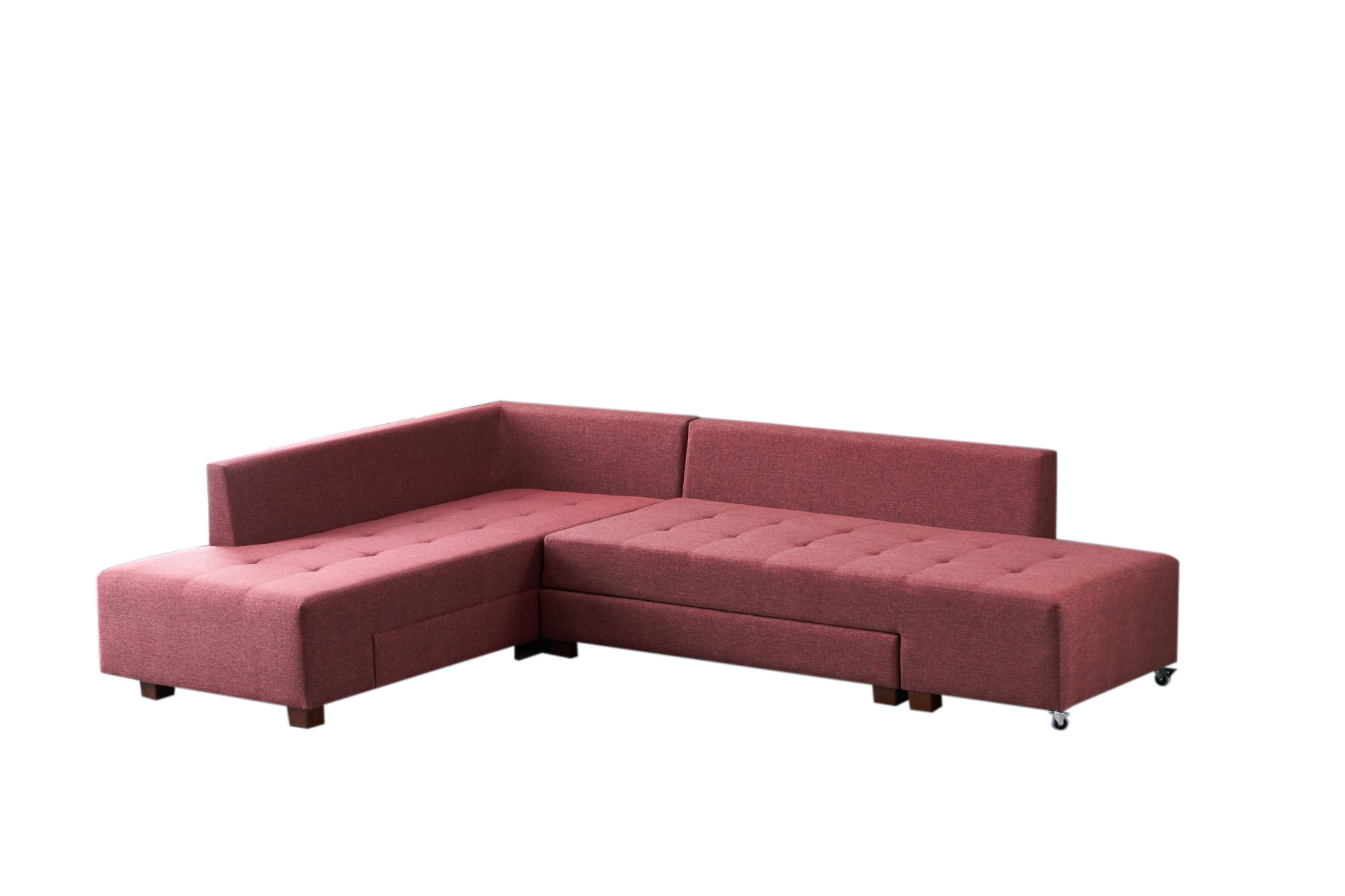 Manama Corner Sofa Bed Left - Claret Red