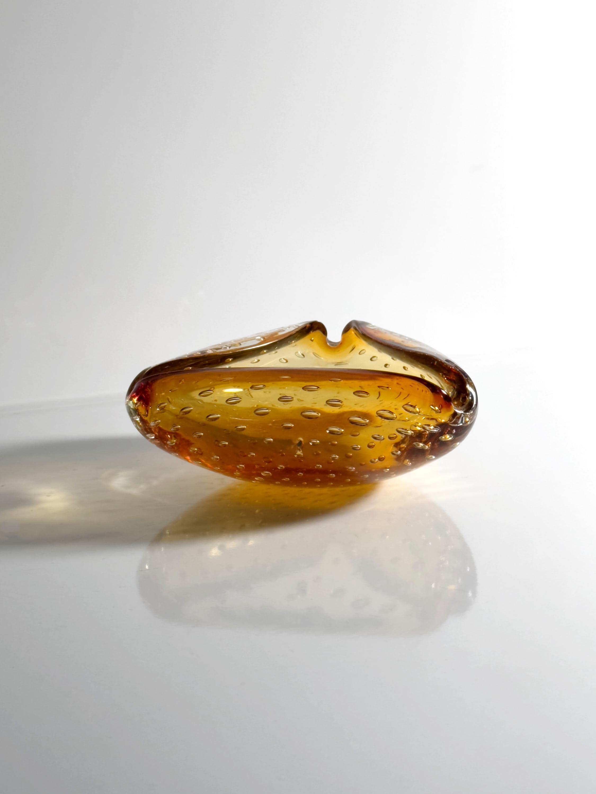 Vintage Schale Muranoglas Bernstein-Orange 70er Jahre