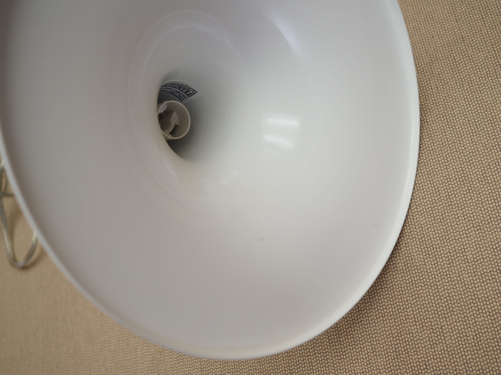 Vintage Pendant Lamp Metal White 1970s