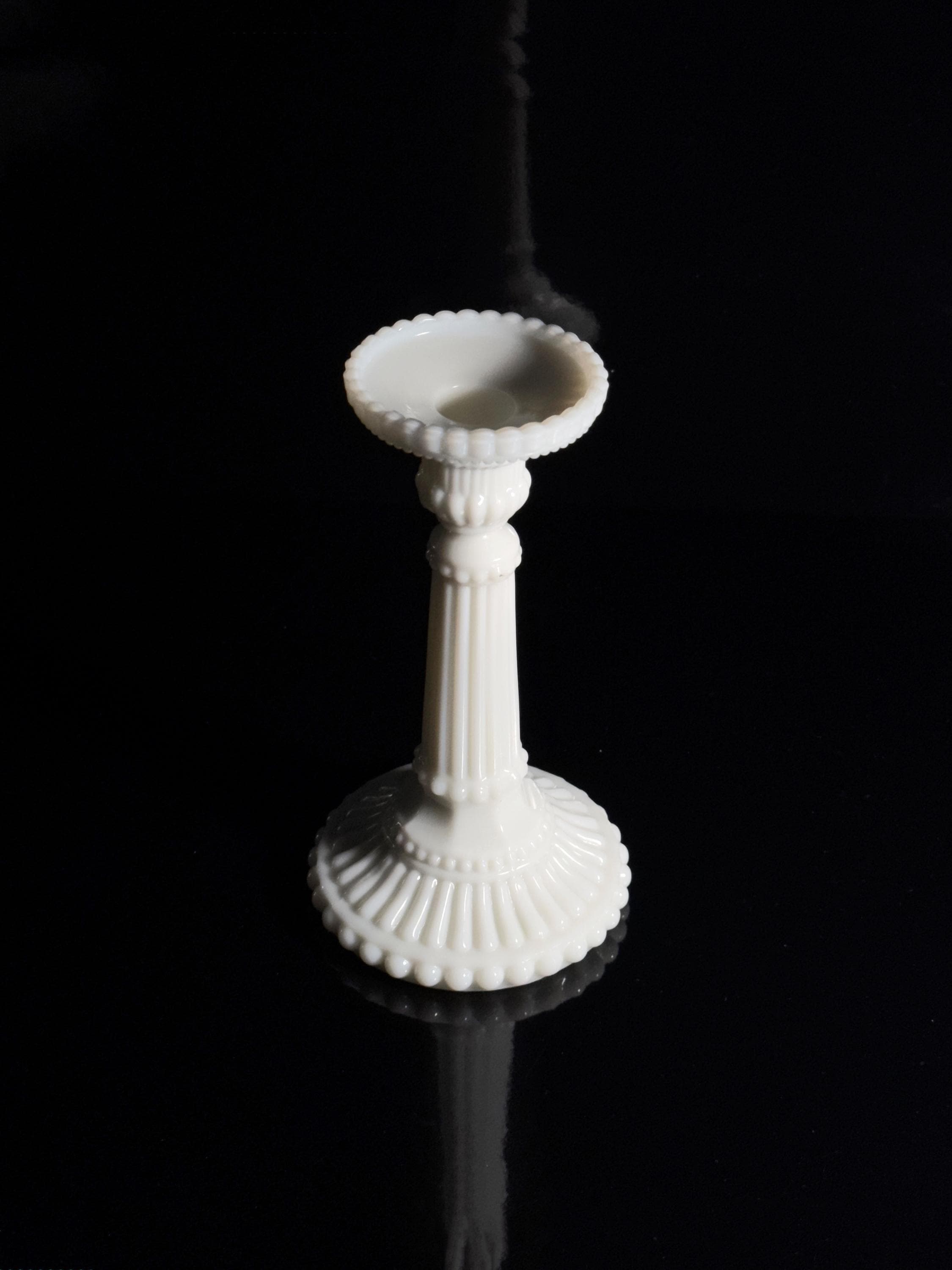 Vintage Candle holder Opal glass White