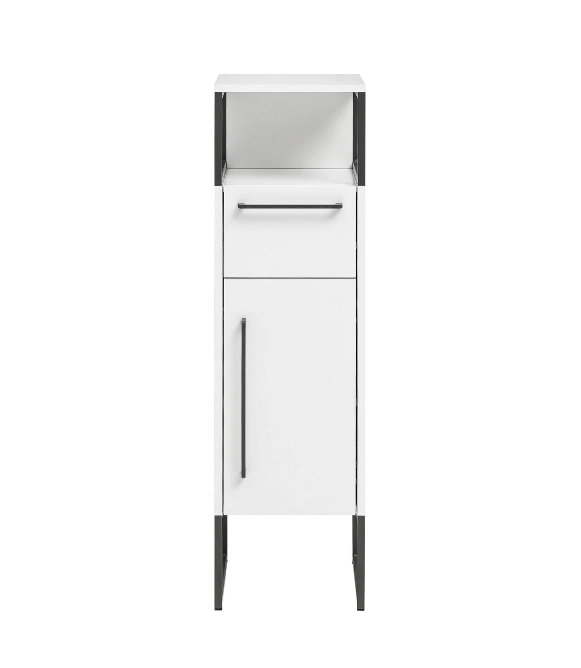 Badschrank Holz Weiß Anthrazit