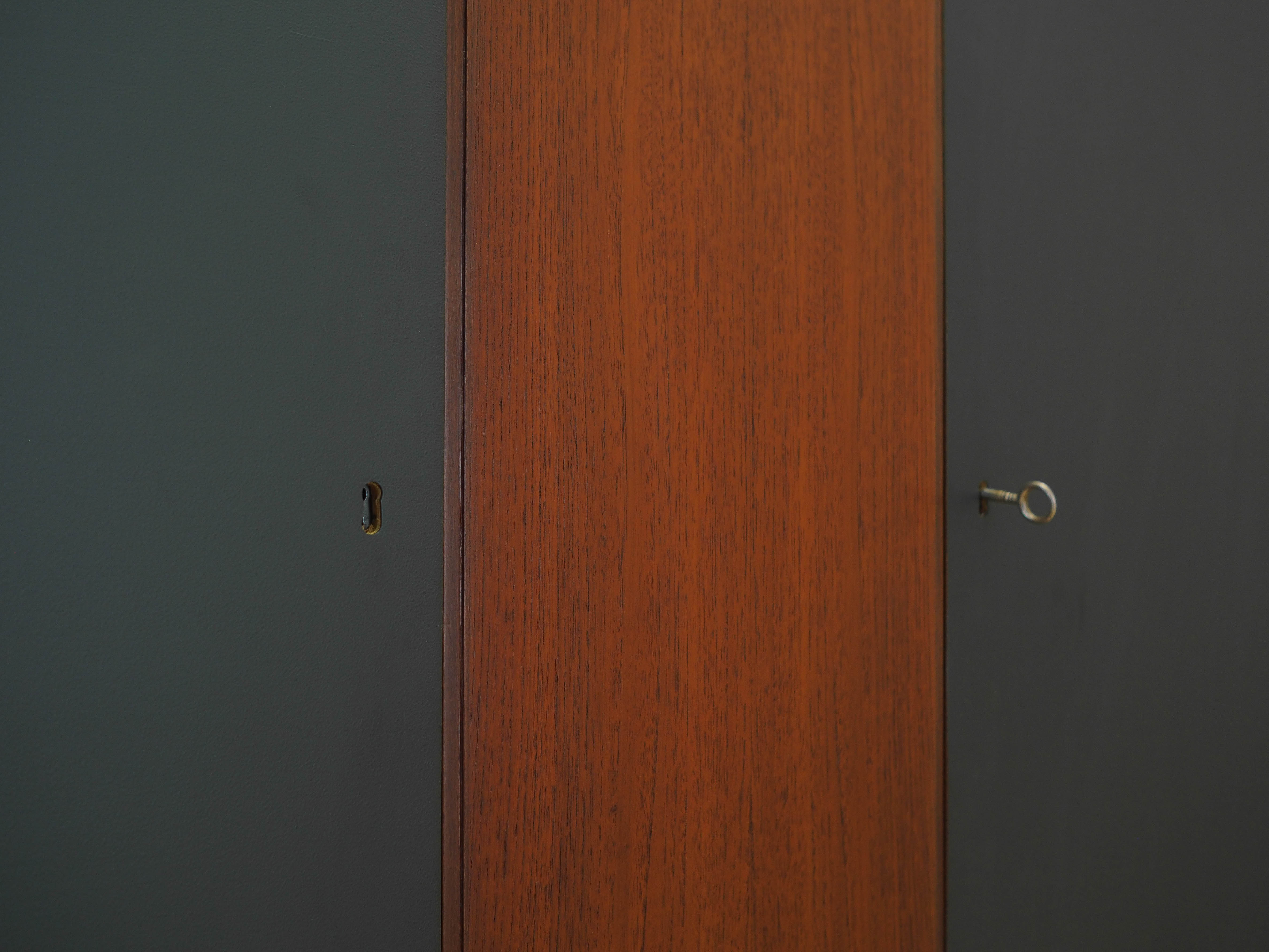 Teak Kleiderschrank 1960er Jahre Grau Braun