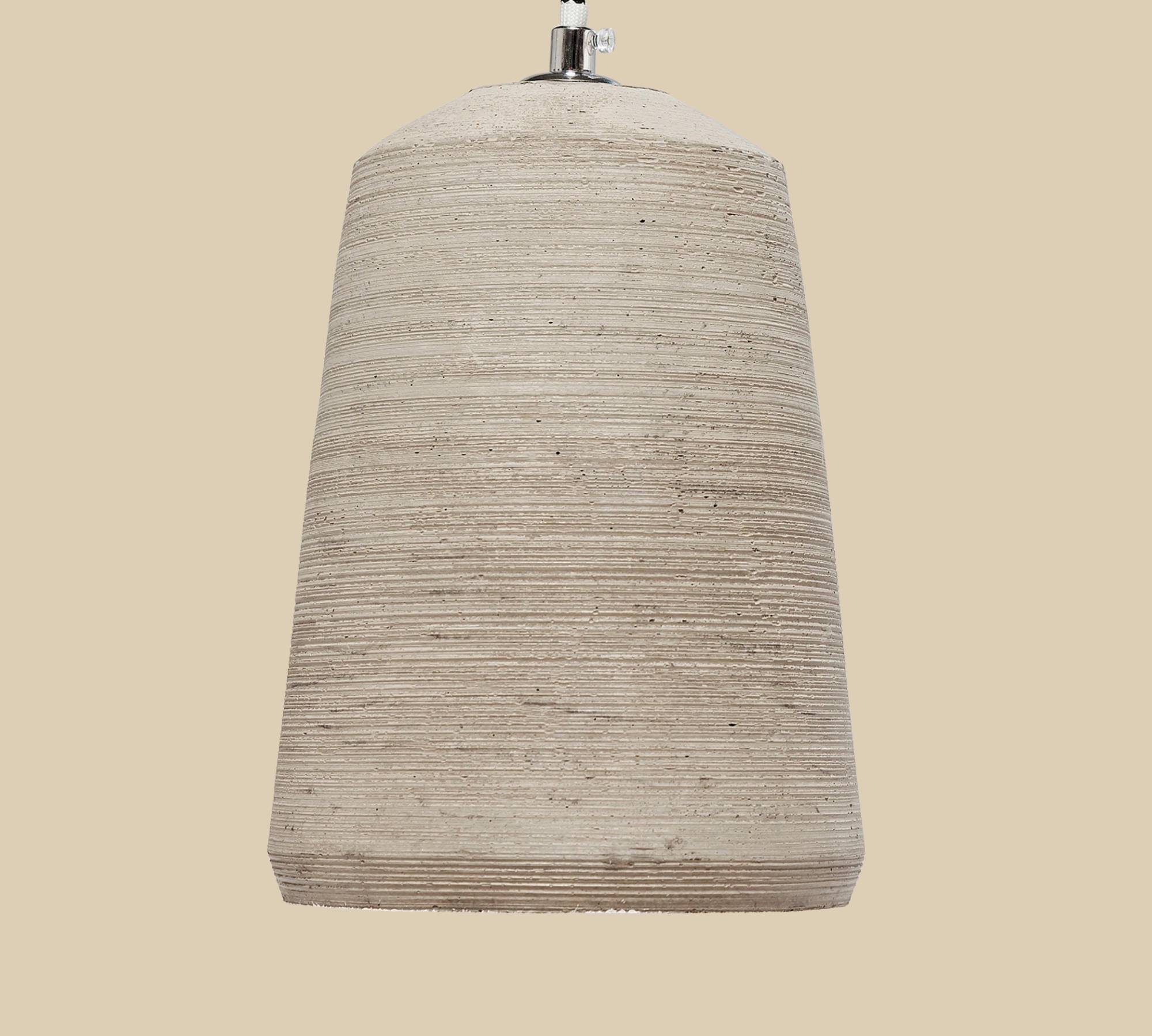 3-flammige Pendelleuchte Beton / Holz